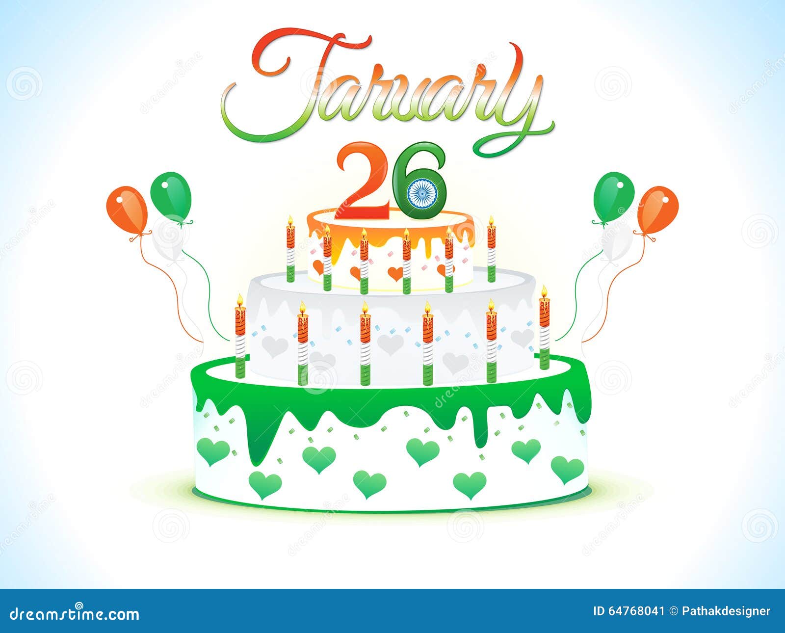 Abstract Artistic Republic Day Cake Stock Vector Illustration of