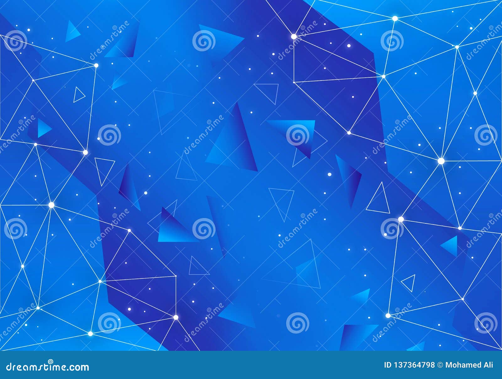 Abstract Artistic Unique Geometric Network On A Blue Background Stock ...