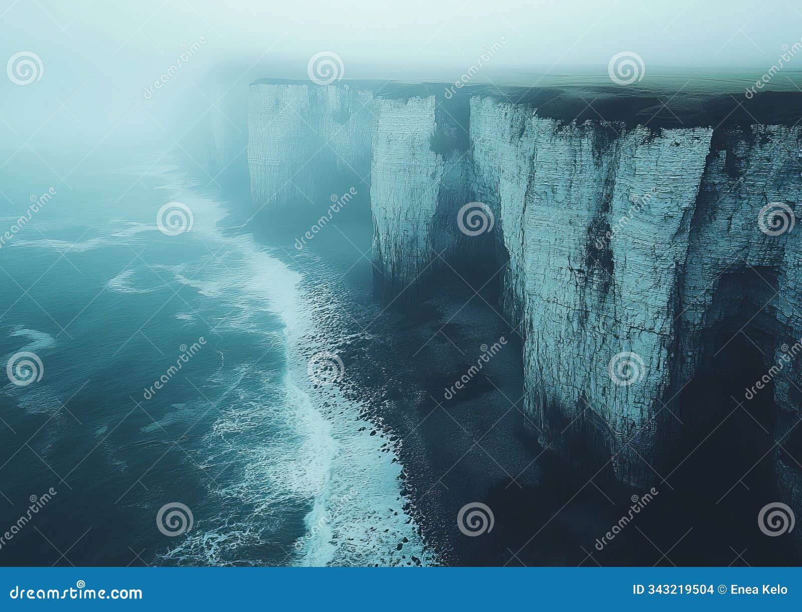 serene coastal cliffs: an abstract perspective