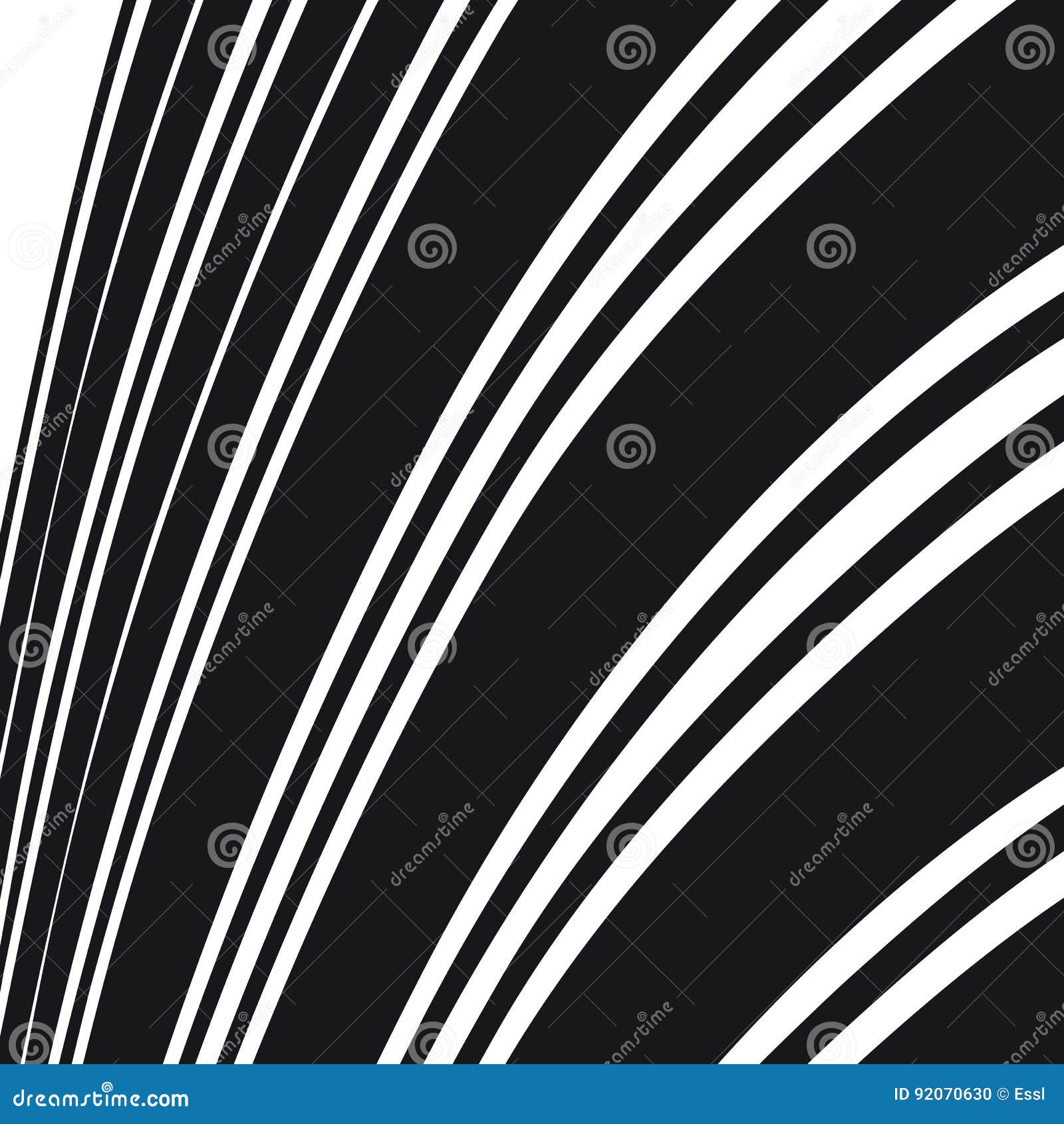 Abstract Background. Black and White Curve Lines. Stock Vector