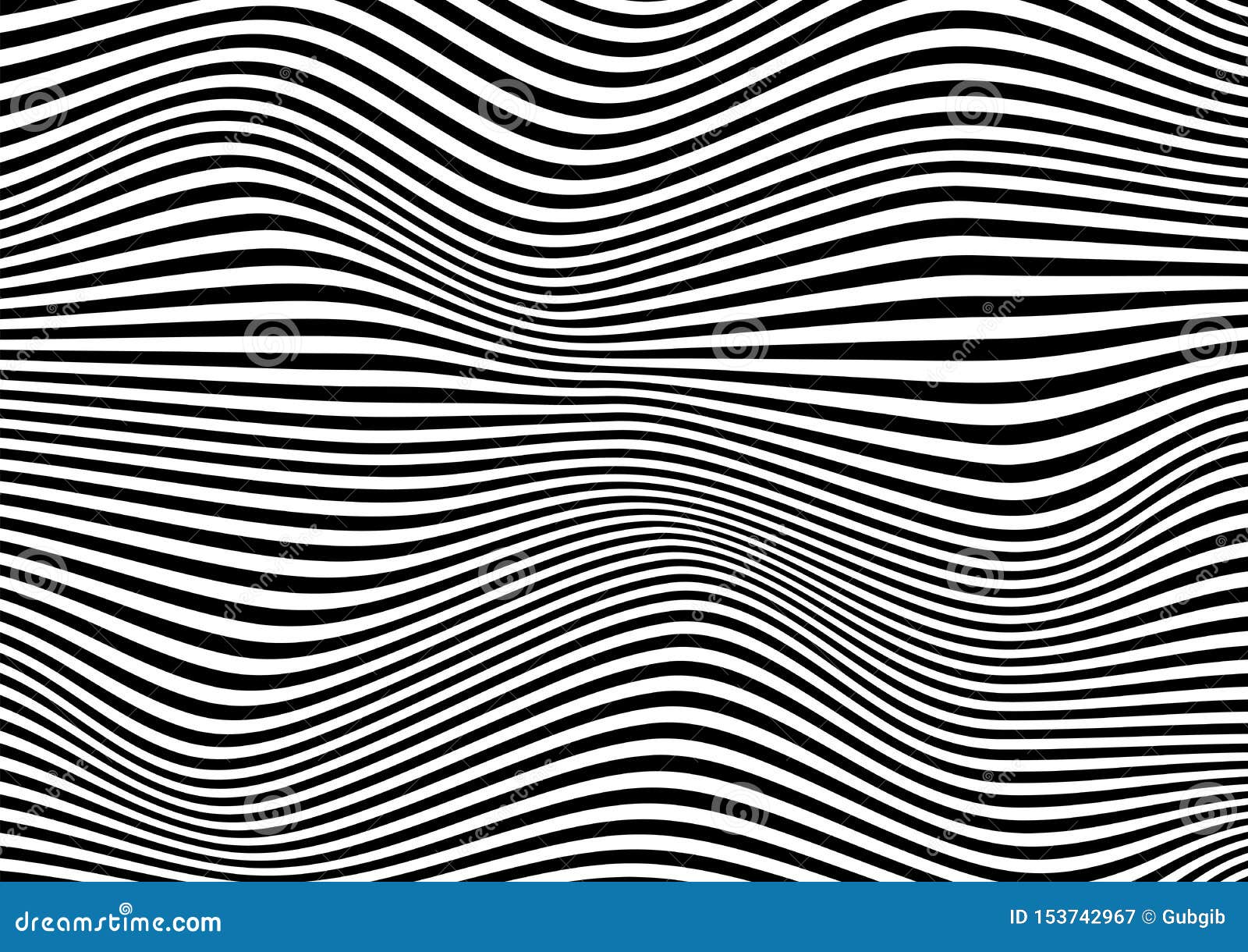 Abstract Background In Black And White With Wavy Lines Pattern Stock