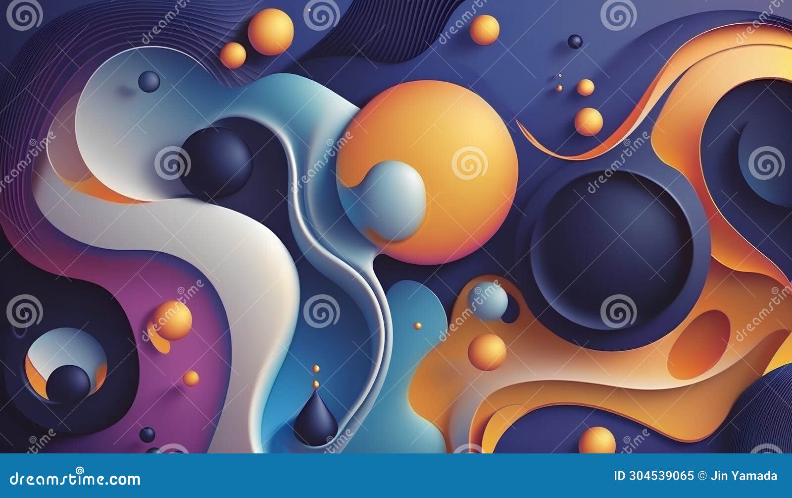 Abstract Background with Blue, Orange and Purple Elements. Vector Illustration Stock