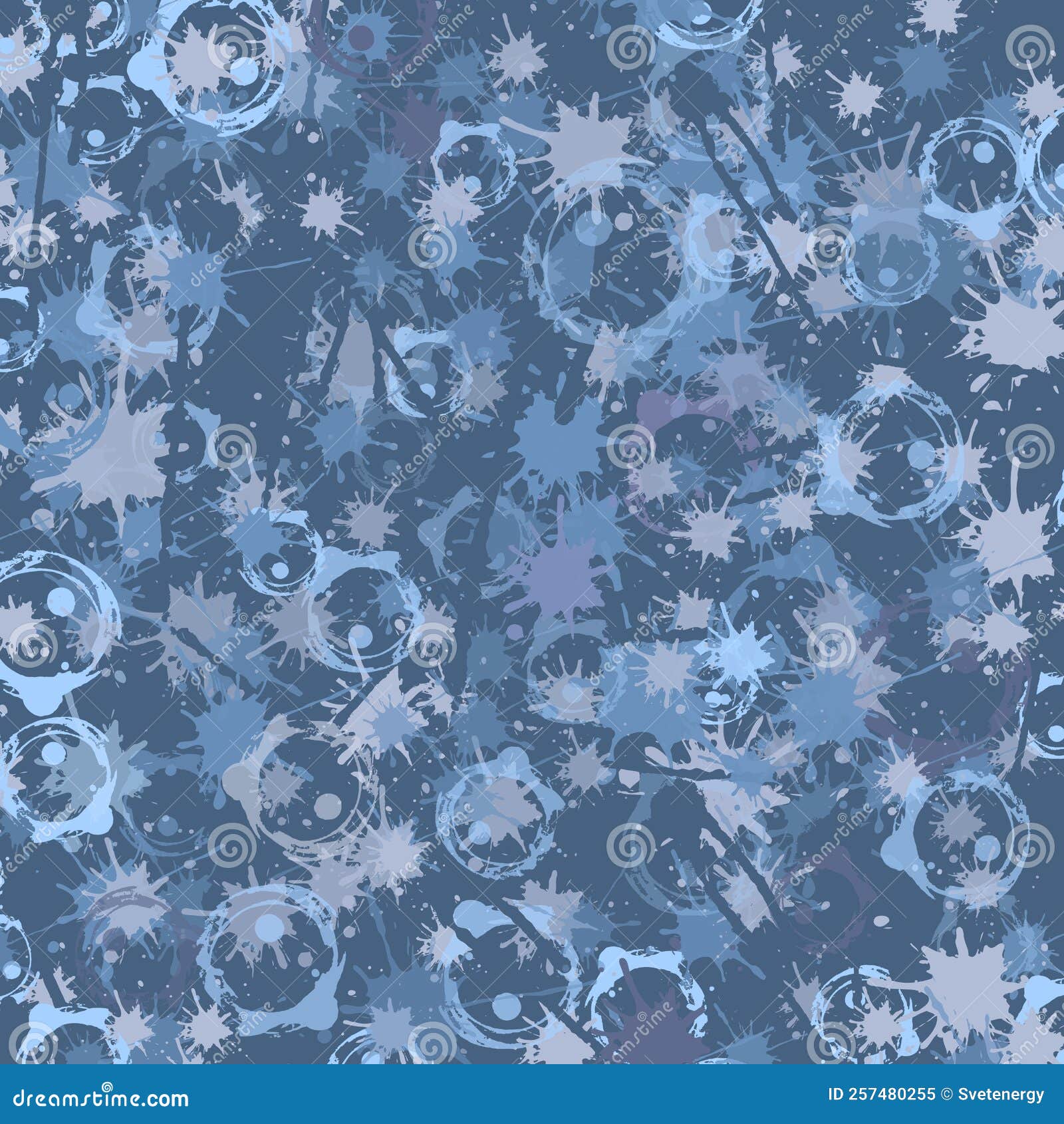 Abstract Background in Blue Tones with Blots and Spots. Vector