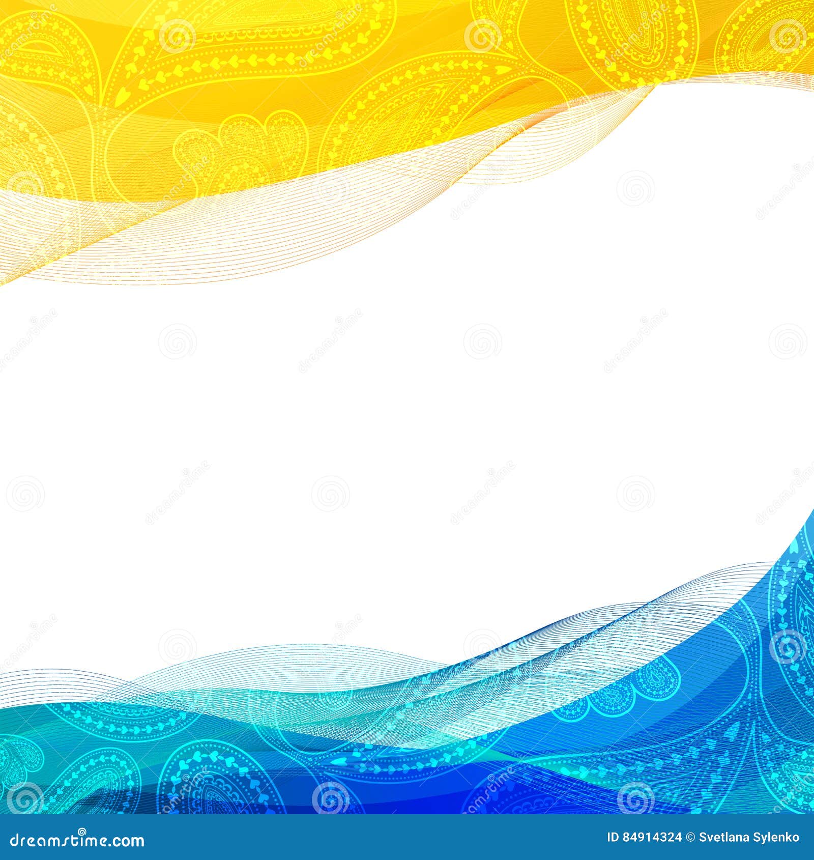 Abstract Vector Blue Background With Yellow Lines Free Stock