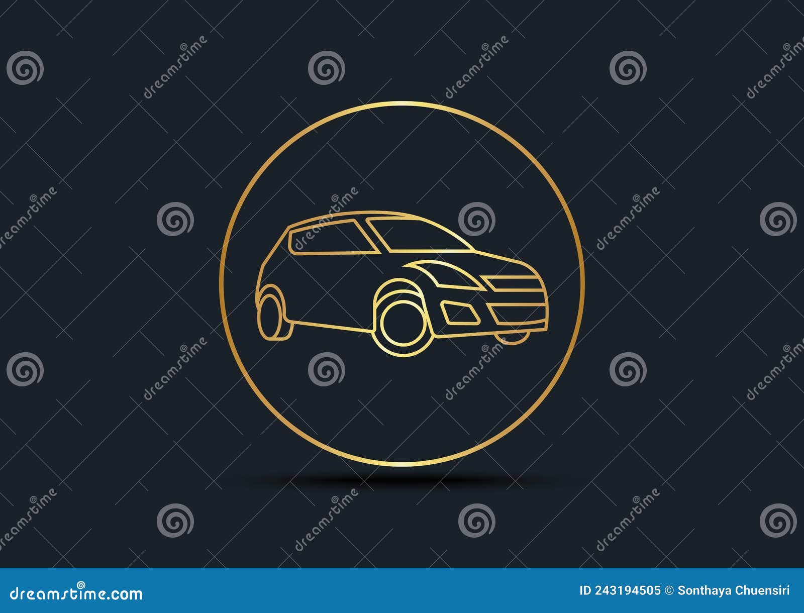 Abstract Background of Car,Gold Color,vector Illustrations Stock Vector