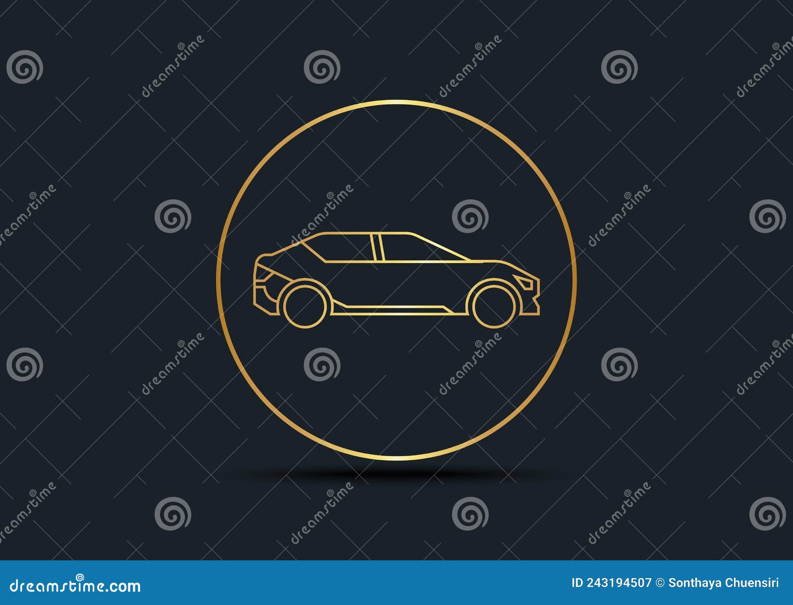 Abstract Background of Car,Gold Color,vector Illustrations Stock Vector
