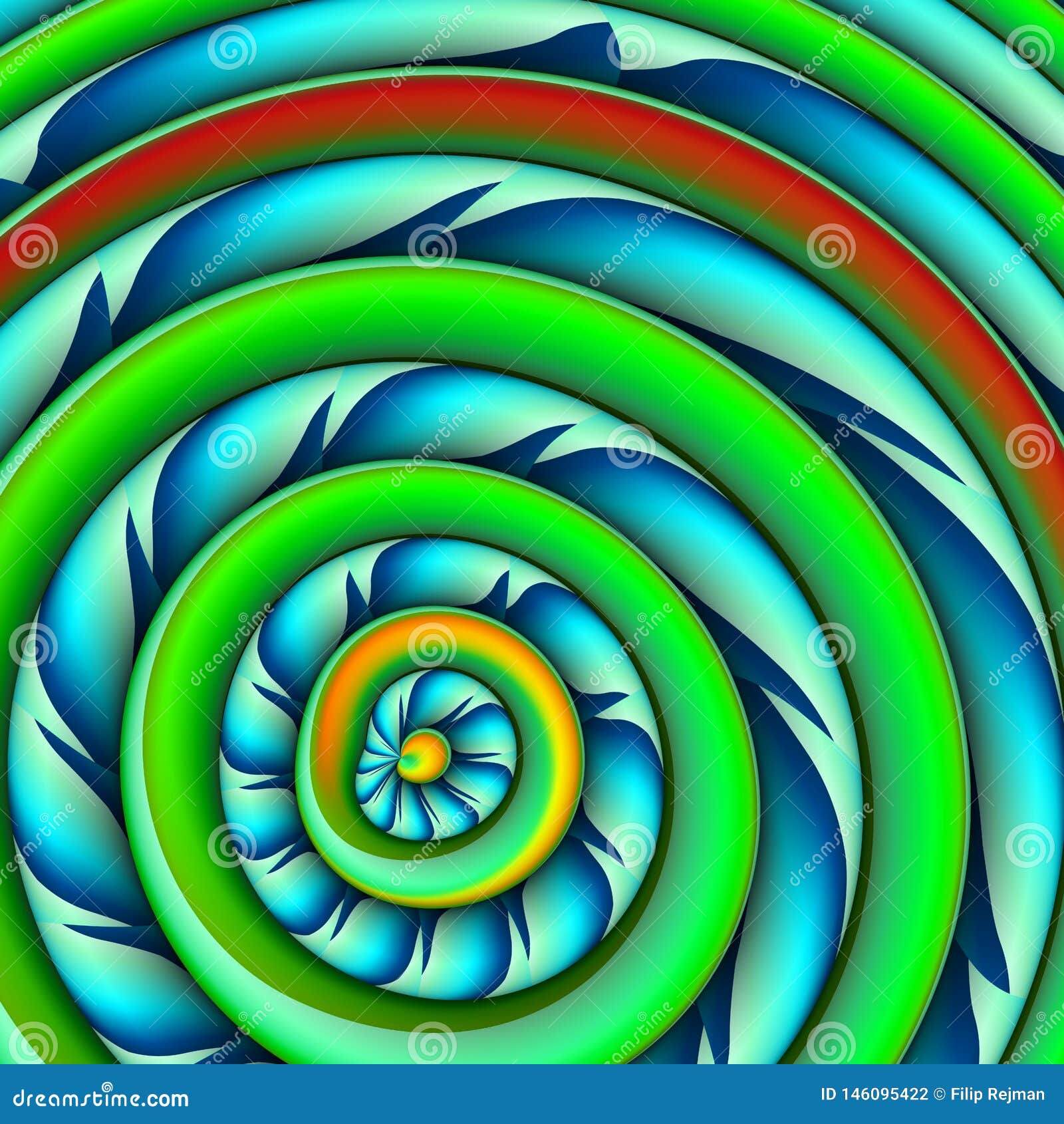 abstract background with color concetric plastic wheels