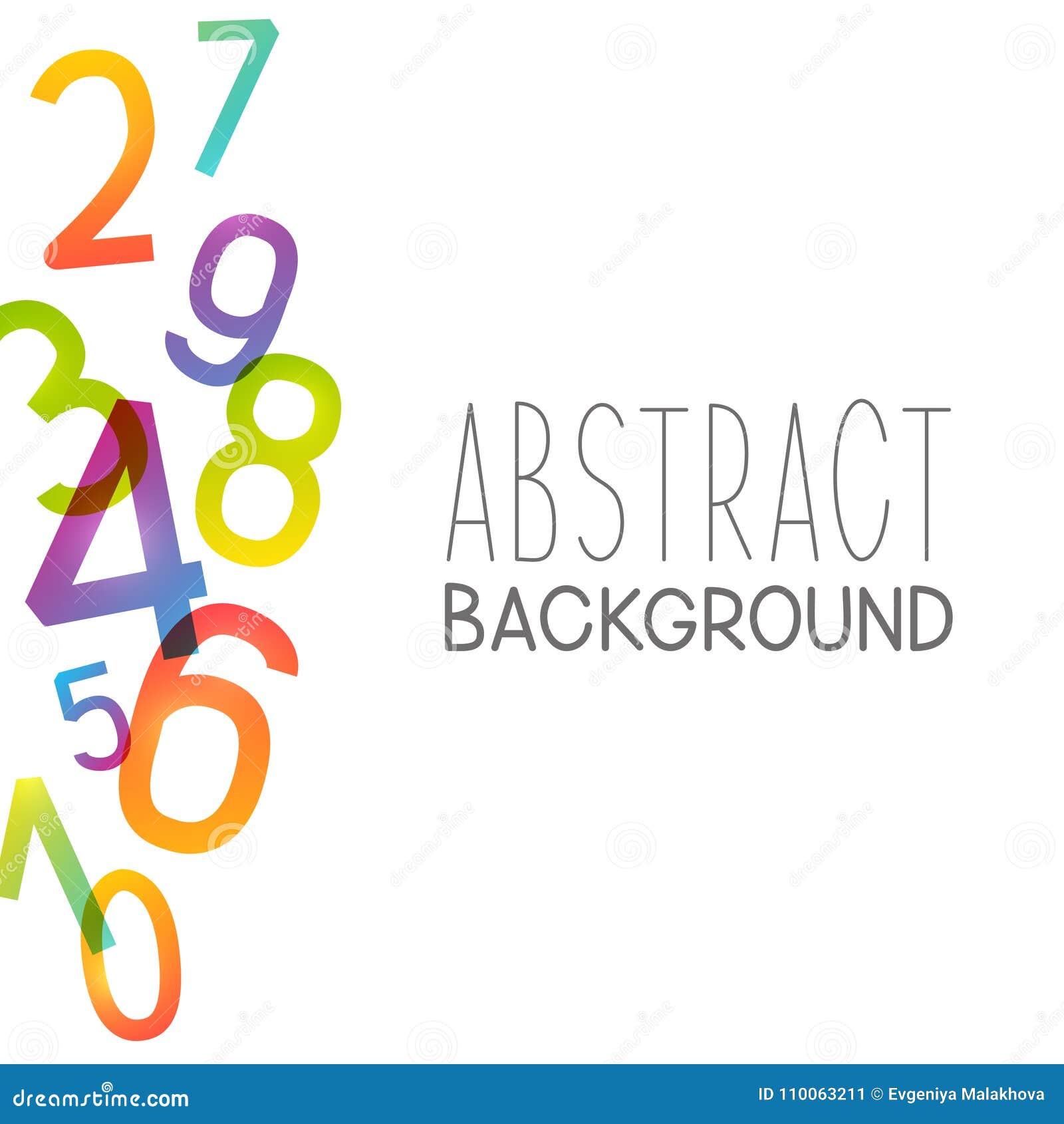 Abstract Background With Color Numbers Stock Vector - Illustration of