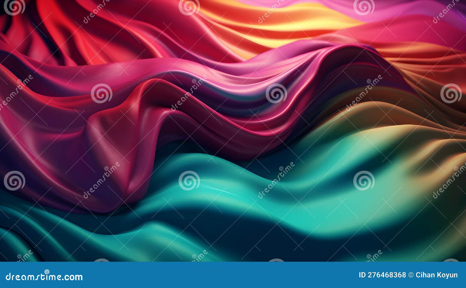 Abstract Background of Colored Silk or Satin with Some Smooth Folds in ...