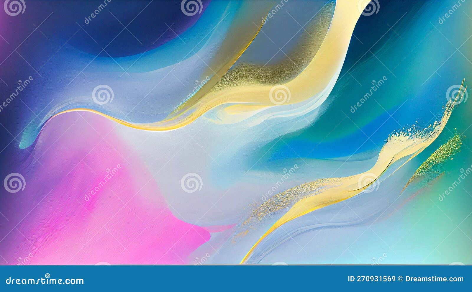 Colorful Fluid Art Waves and Brush Stroke Effect Stock Illustration