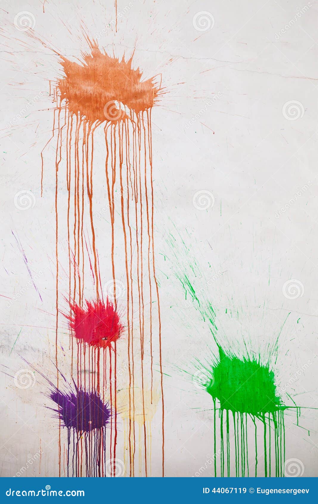 Abstract Background Colorful Paint Splashes On Wall Stock Image
