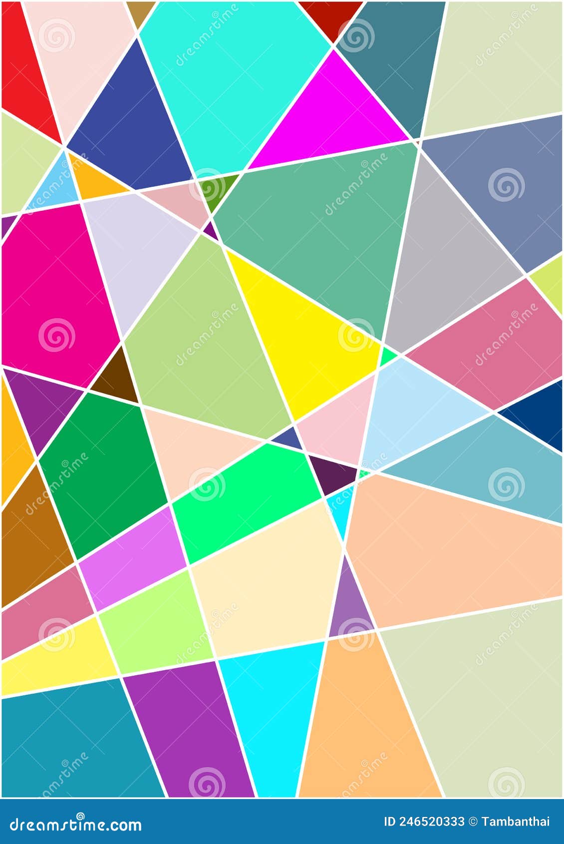 Abstract Background with Colorful Shapes Separated by White