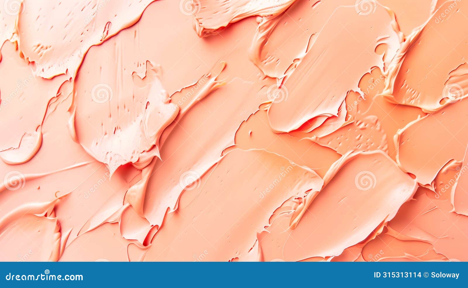 abstract background of creamy peach-colored cosmetic foundation. smooth texture with subtle variations in 13-1023 peach fuzz color