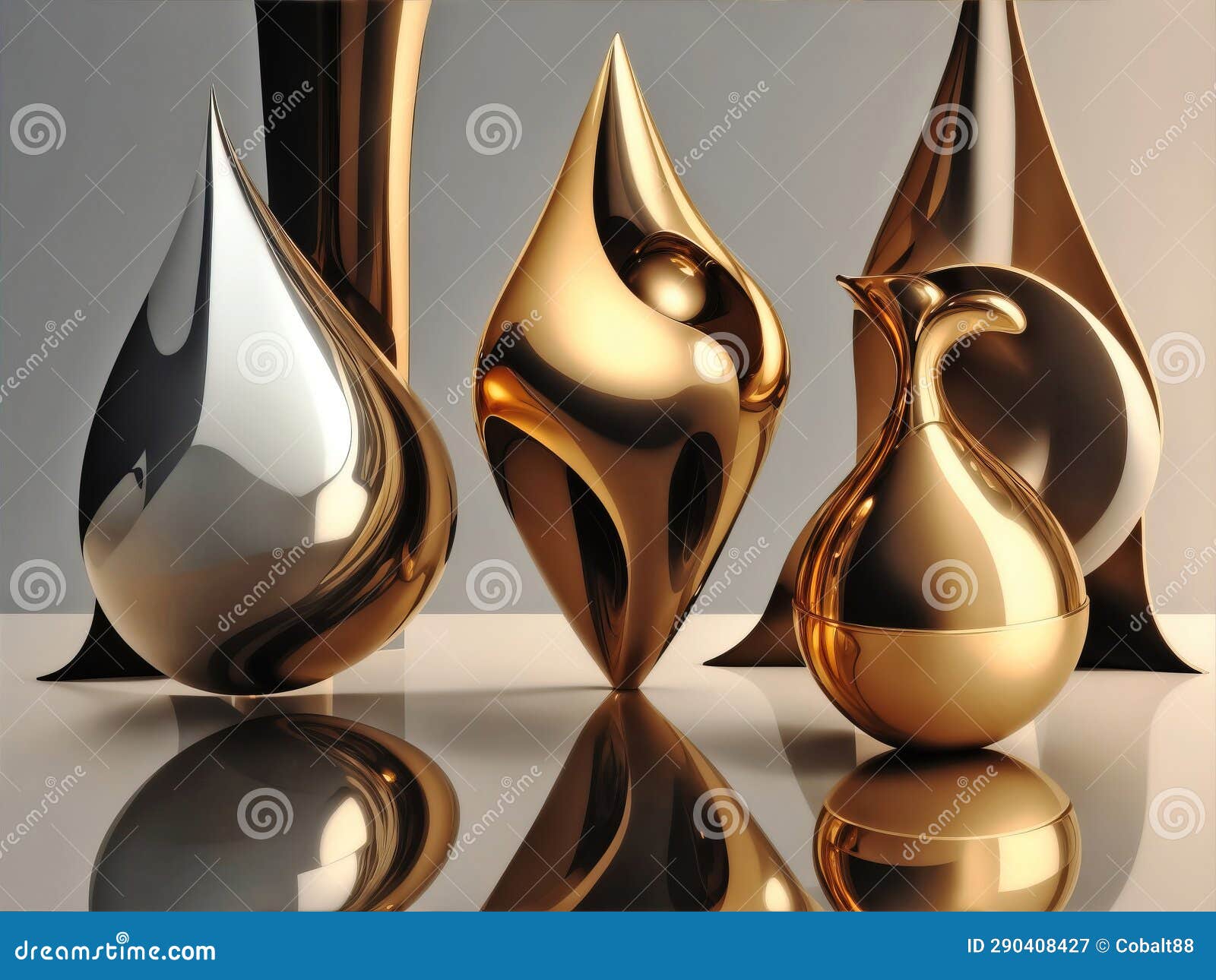 abstract background 3d metallic art , simple s and forms, liquid metal abstract art