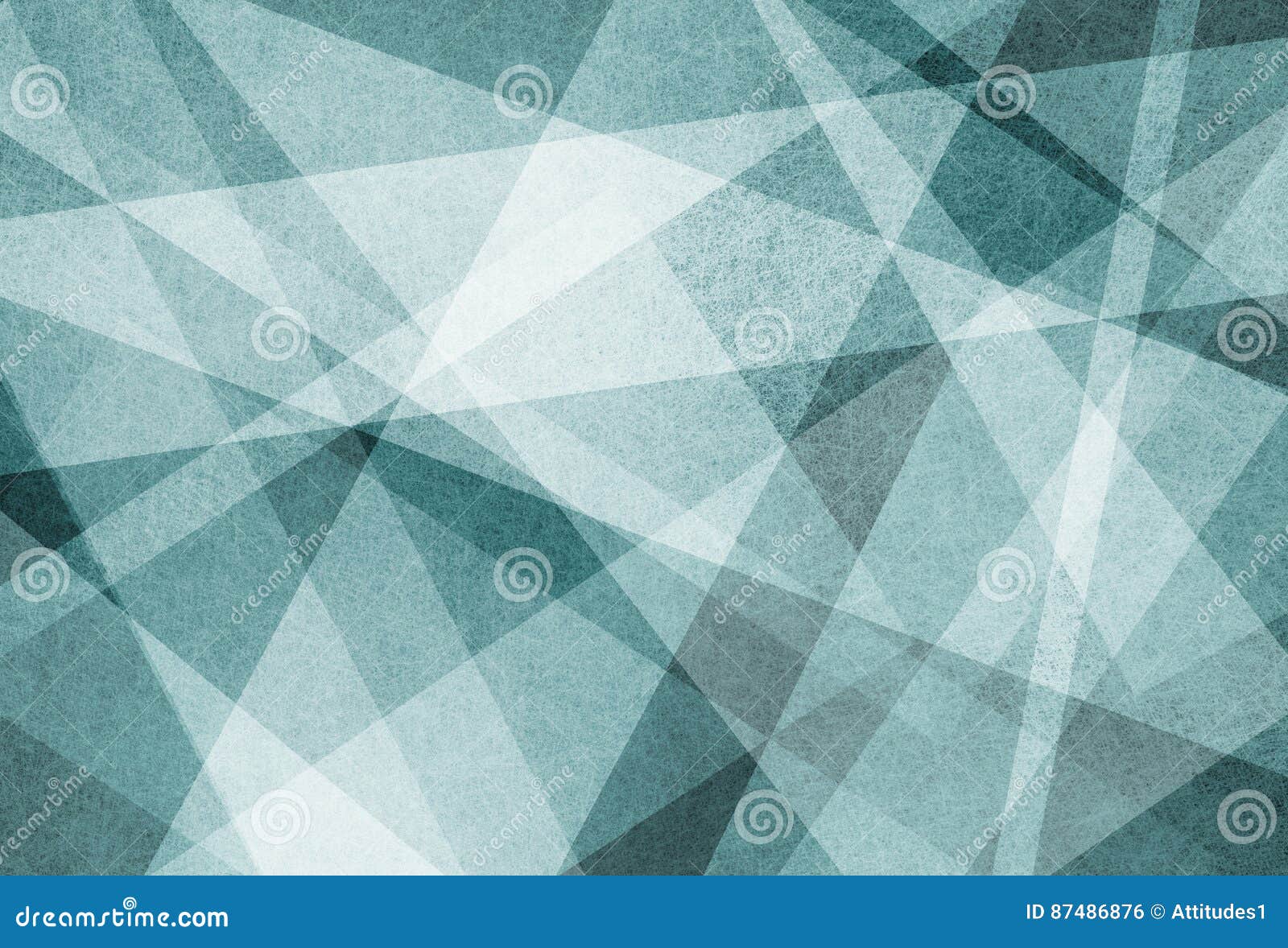 abstract background  of white angled stripes lines and triangles on blue textured material