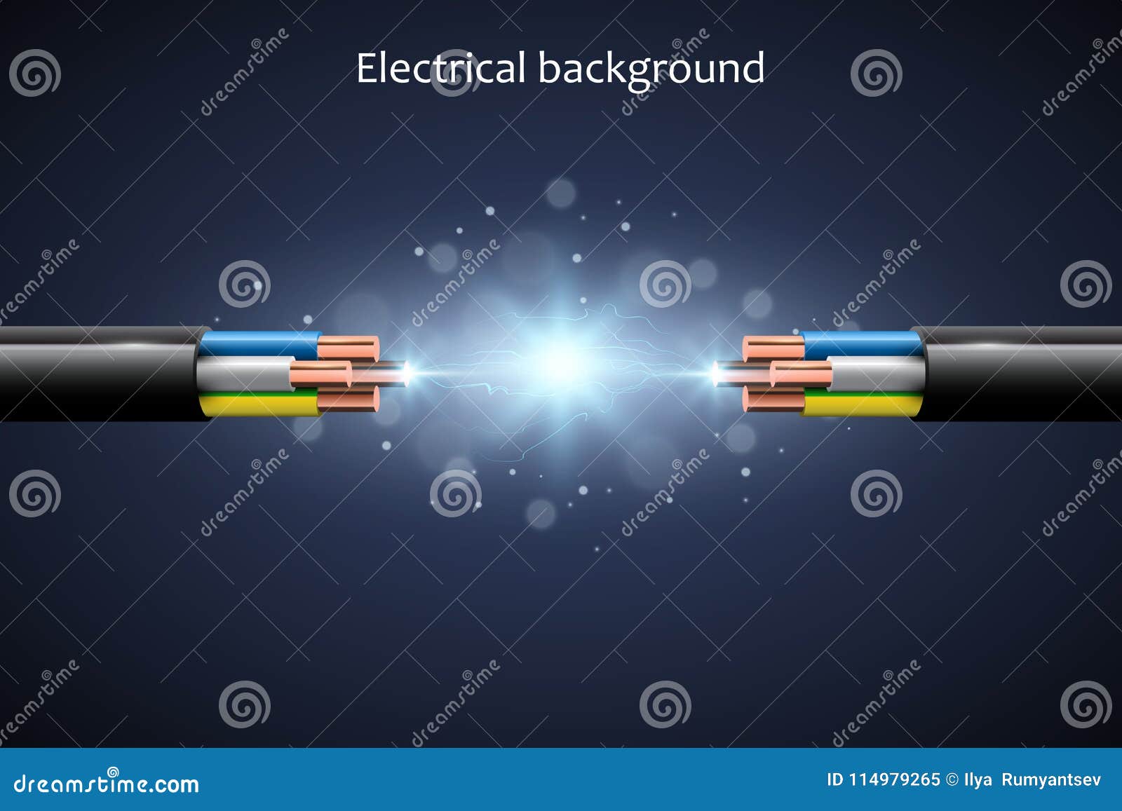 abstract background with electrical cables