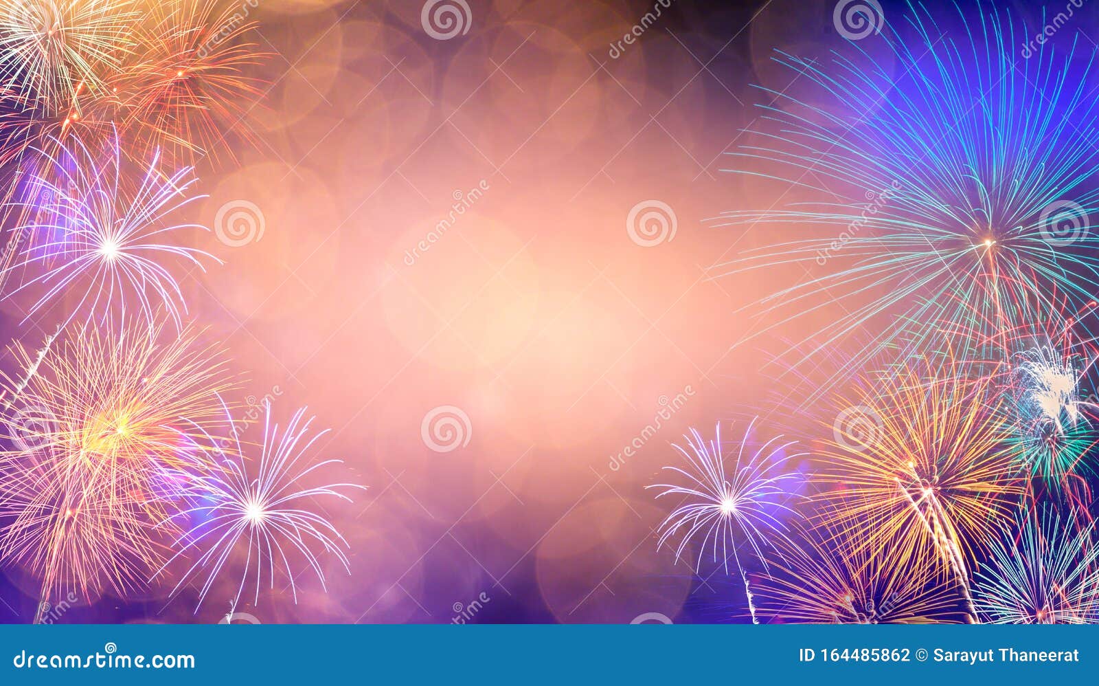 abstract  background with fireworks.background of new years day celebration many colorful