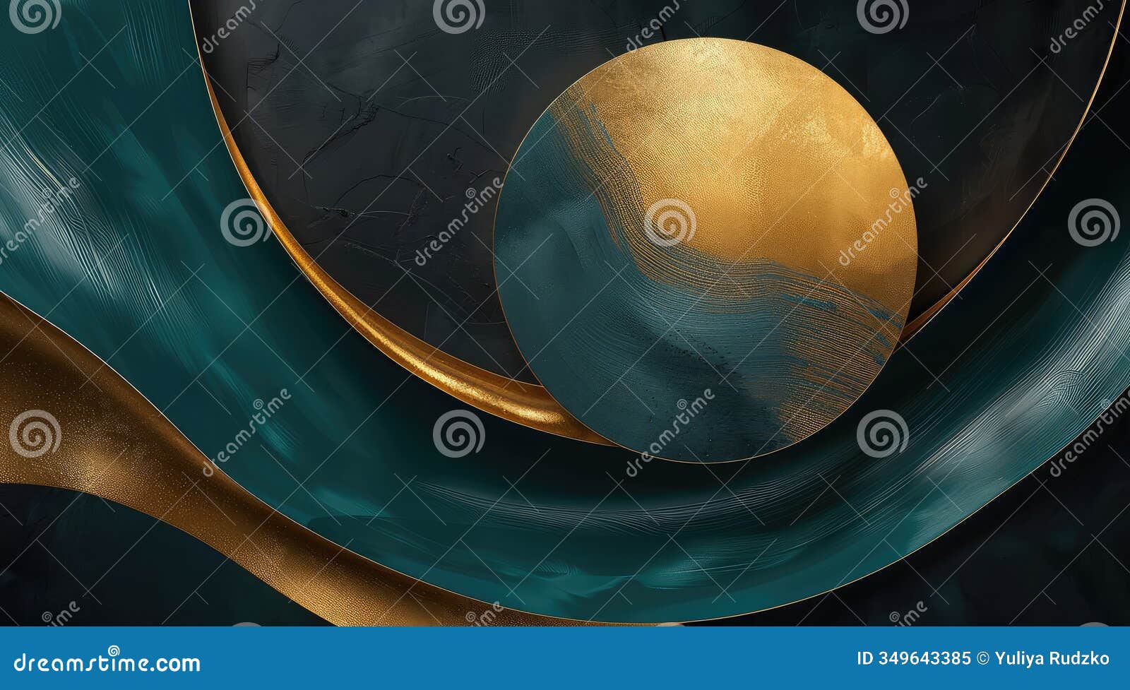 abstract background with gold circle on black