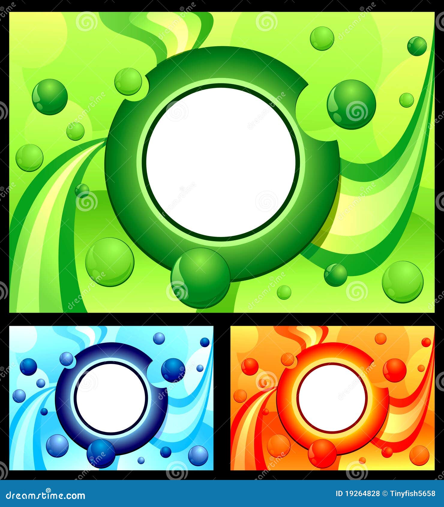 Abstract Background Green Blue Orange Stock Illustration Illustration