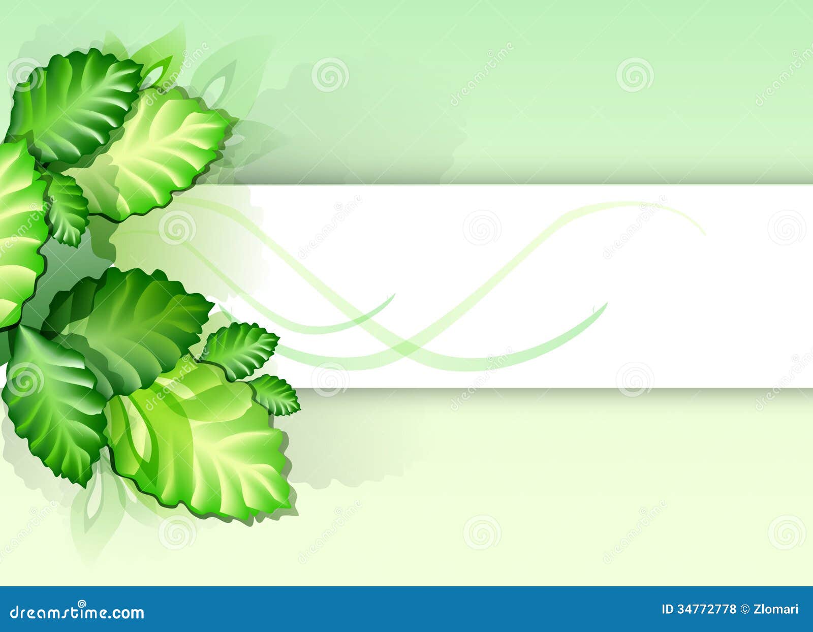 abstract background green leaves design leaf elements 34772778