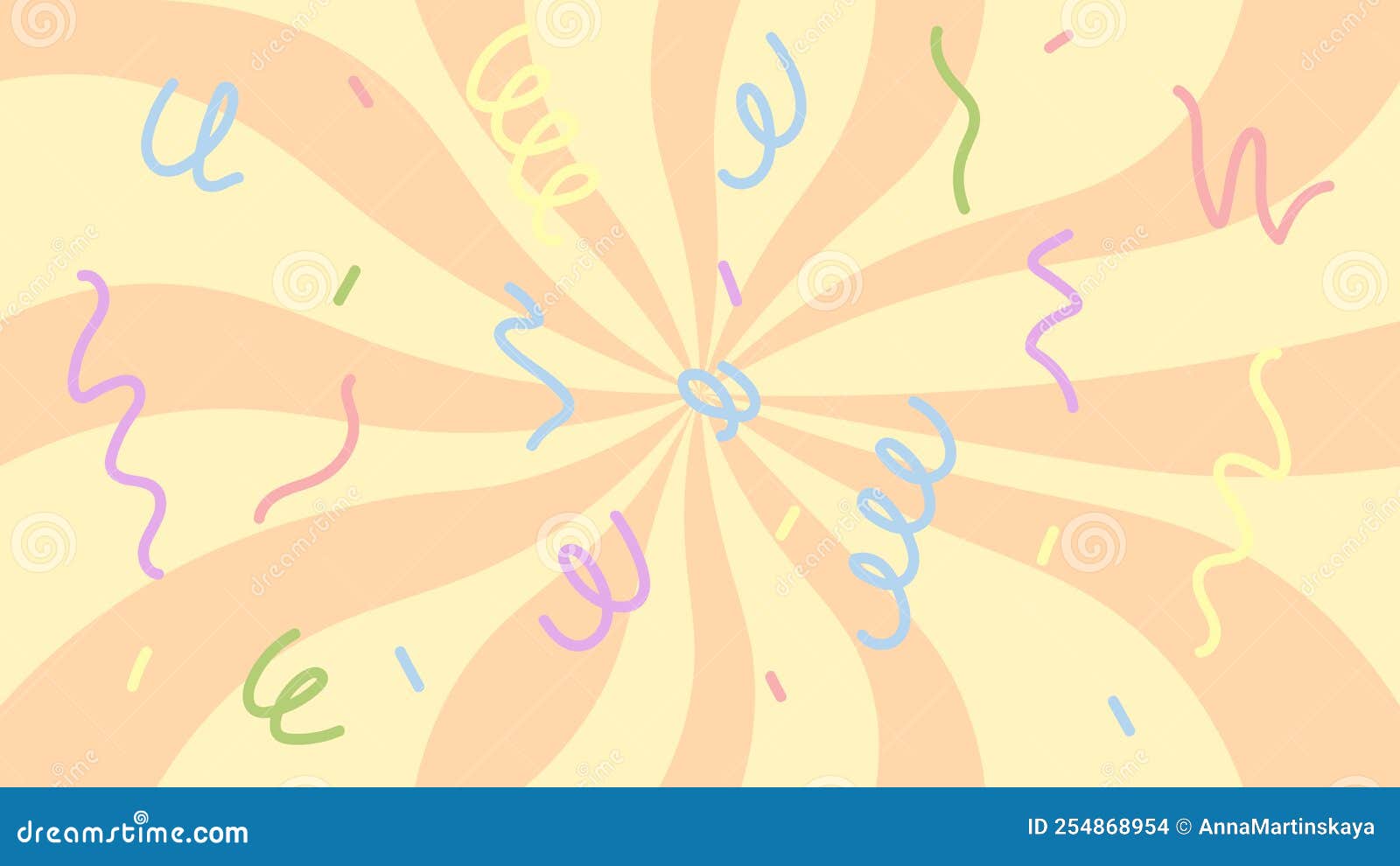 Abstract Background with Hand Drawn Confetti. Vector Art in Cartoon