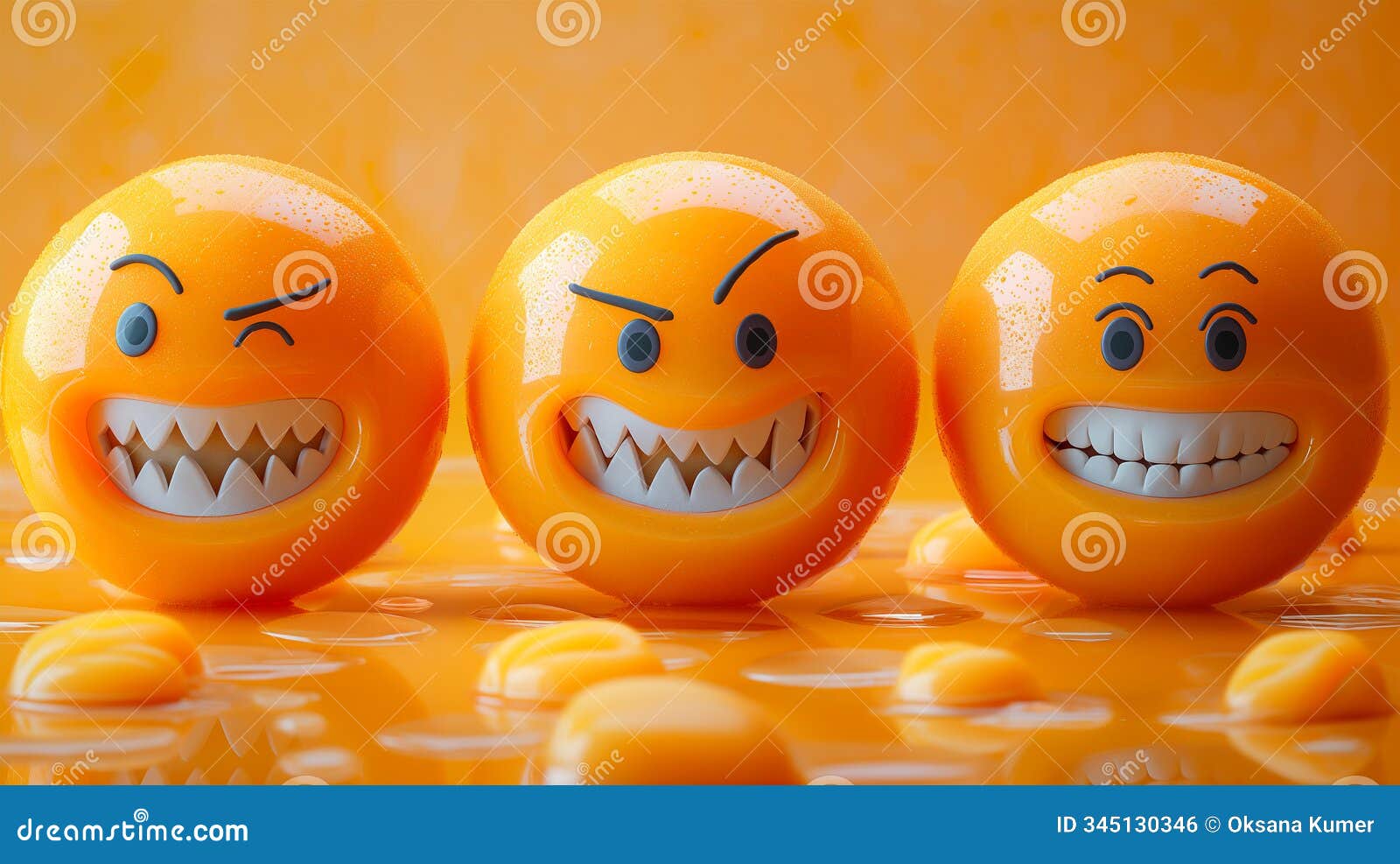 abstract background of happy emojis with joyful expressions, positivity and fun times. generative ai