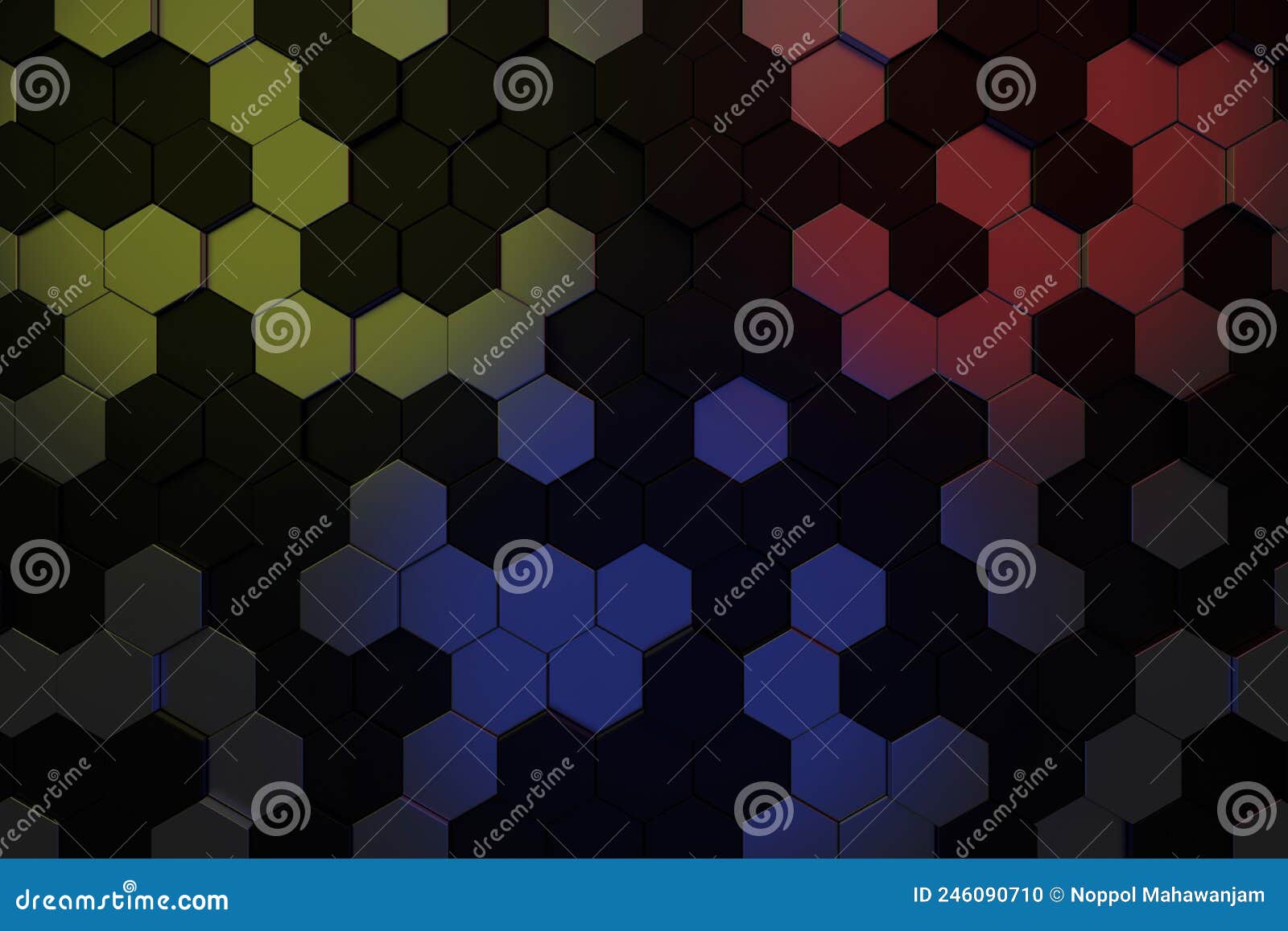 Abstract Background of Hexagon. 3D Wallpaper Design Stock Illustration