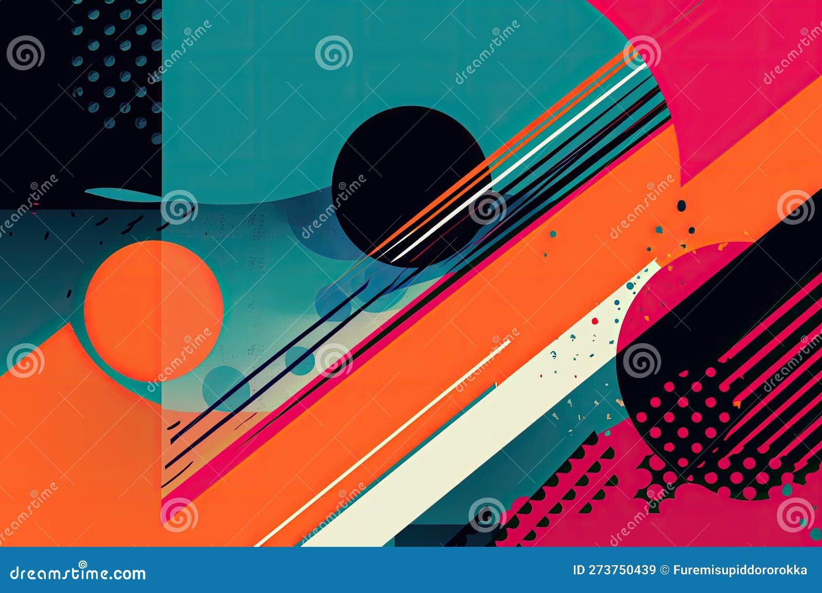 Abstract Background Image with a Retro Feel, Using Bold Colors and