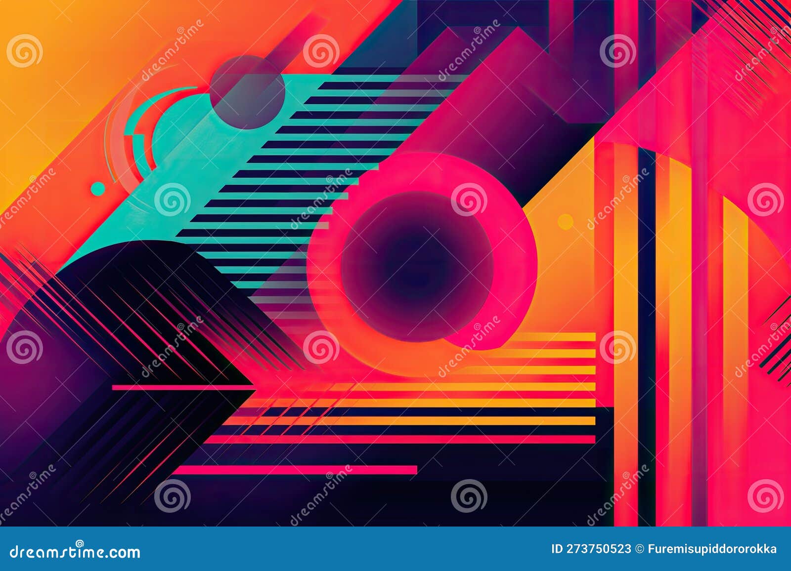 Abstract Background Image with a Retro Feel, Using Bold Colors and