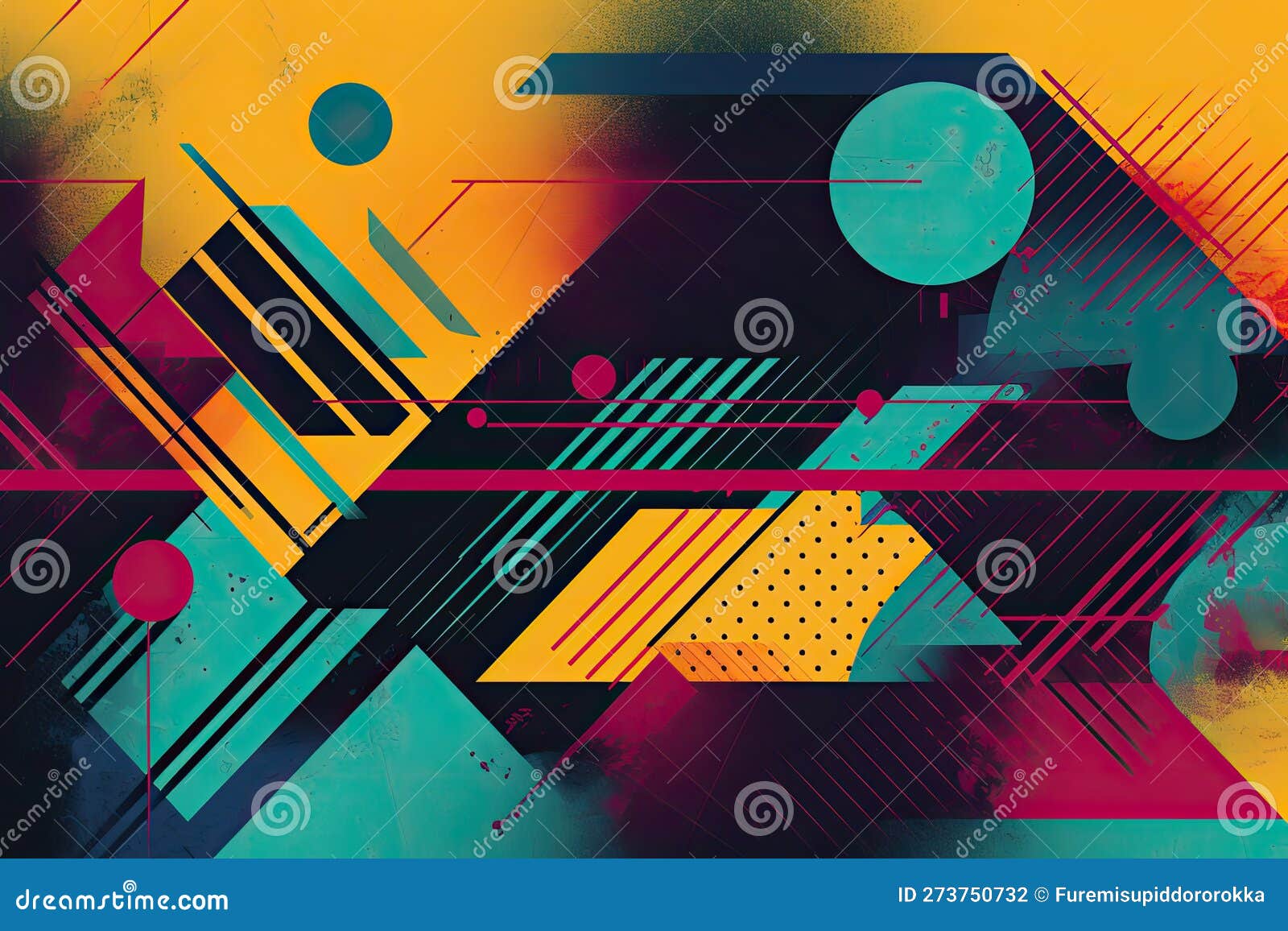 Abstract Background Image with a Retro Feel, Using Bold Colors and