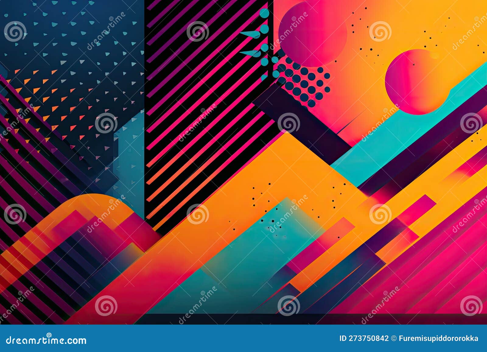 Abstract Background Image with a Retro Feel, Using Bold Colors and