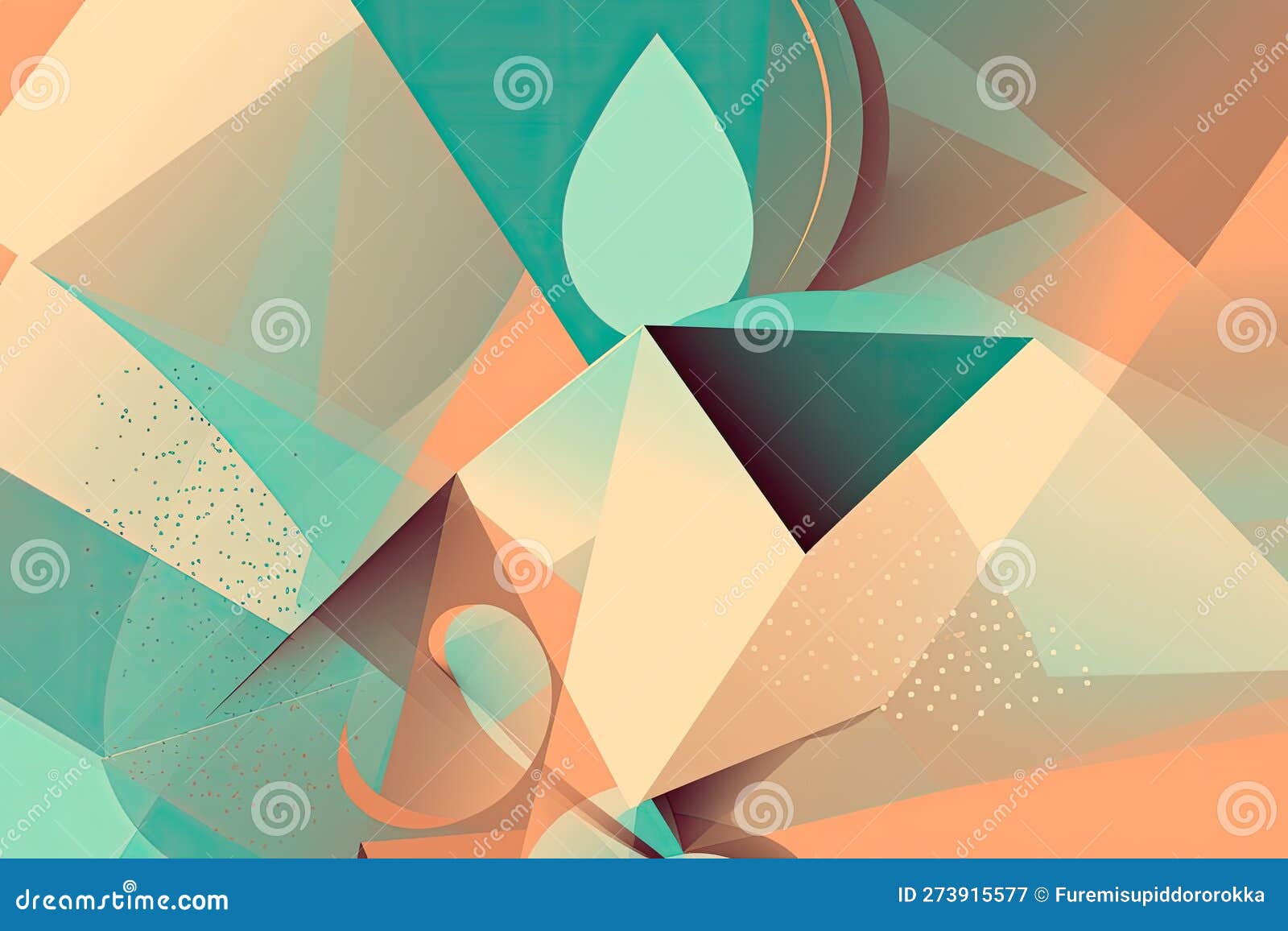 Abstract Background Image Using a Combination of Geometric and Organic Shapes, with a Cool Color