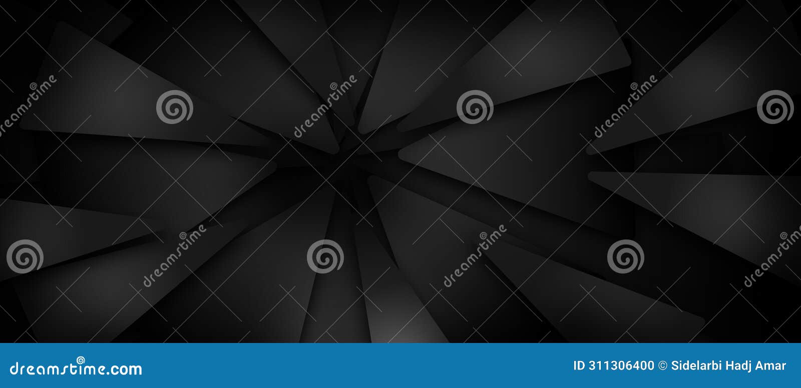 abstract background with layers of black trangle paper