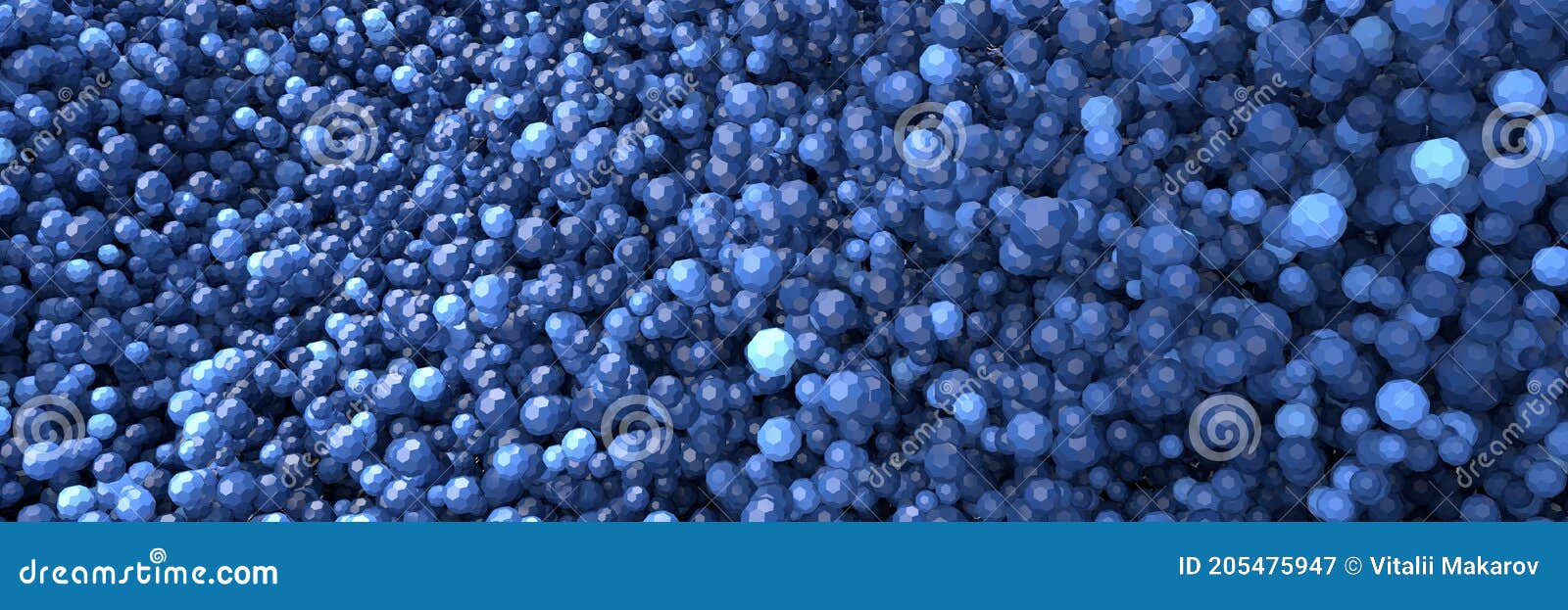 abstract background of many colored spheres. geometric structure. 3d-visualization