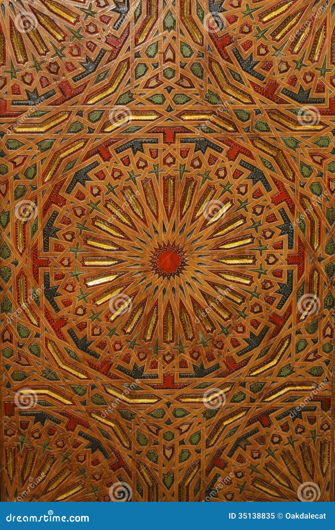 Abstract Background: Colorful Moroccan Woodwork Royalty 