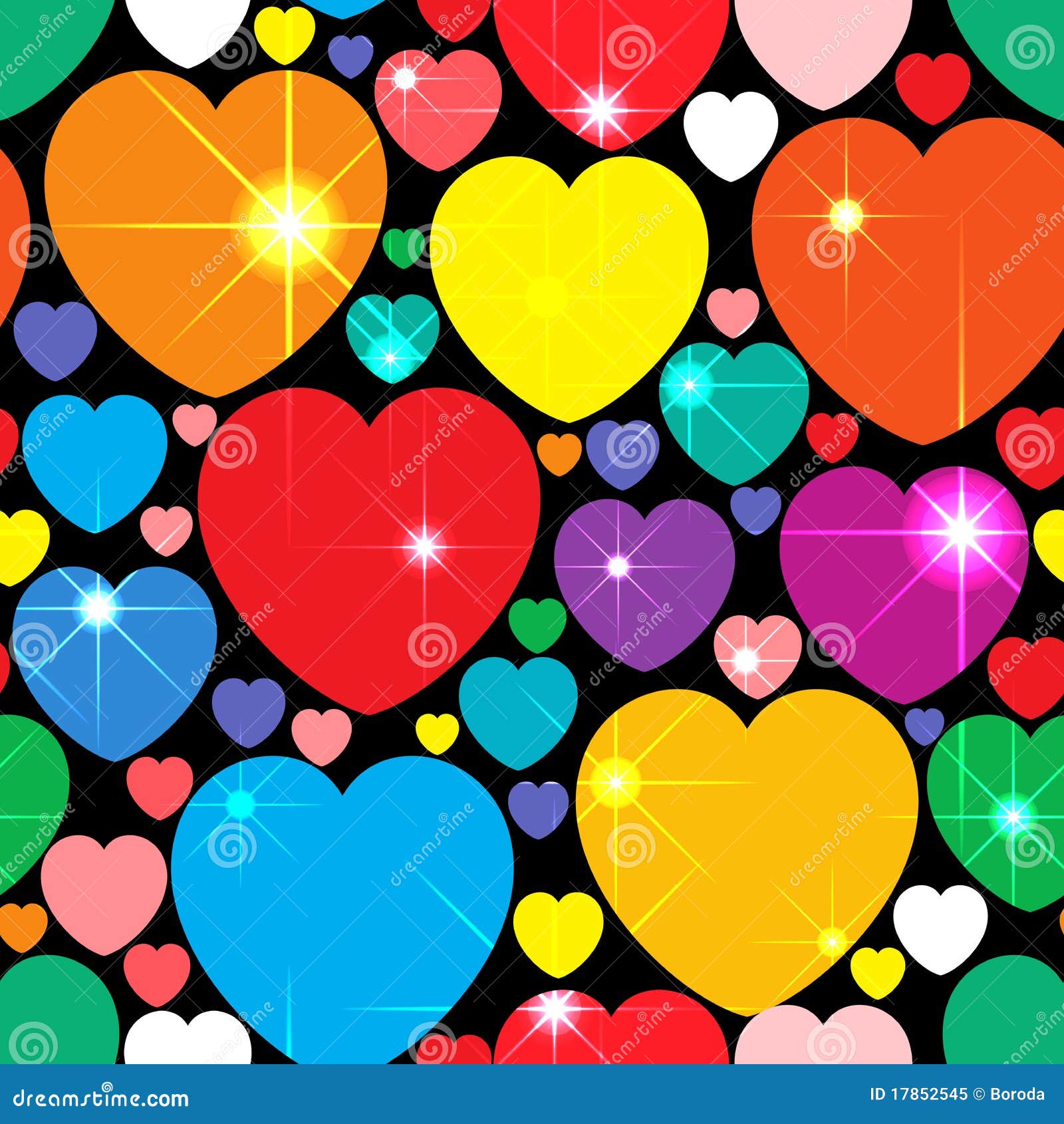 Abstract Background with Multicolor Hearts Stock Vector - Illustration
