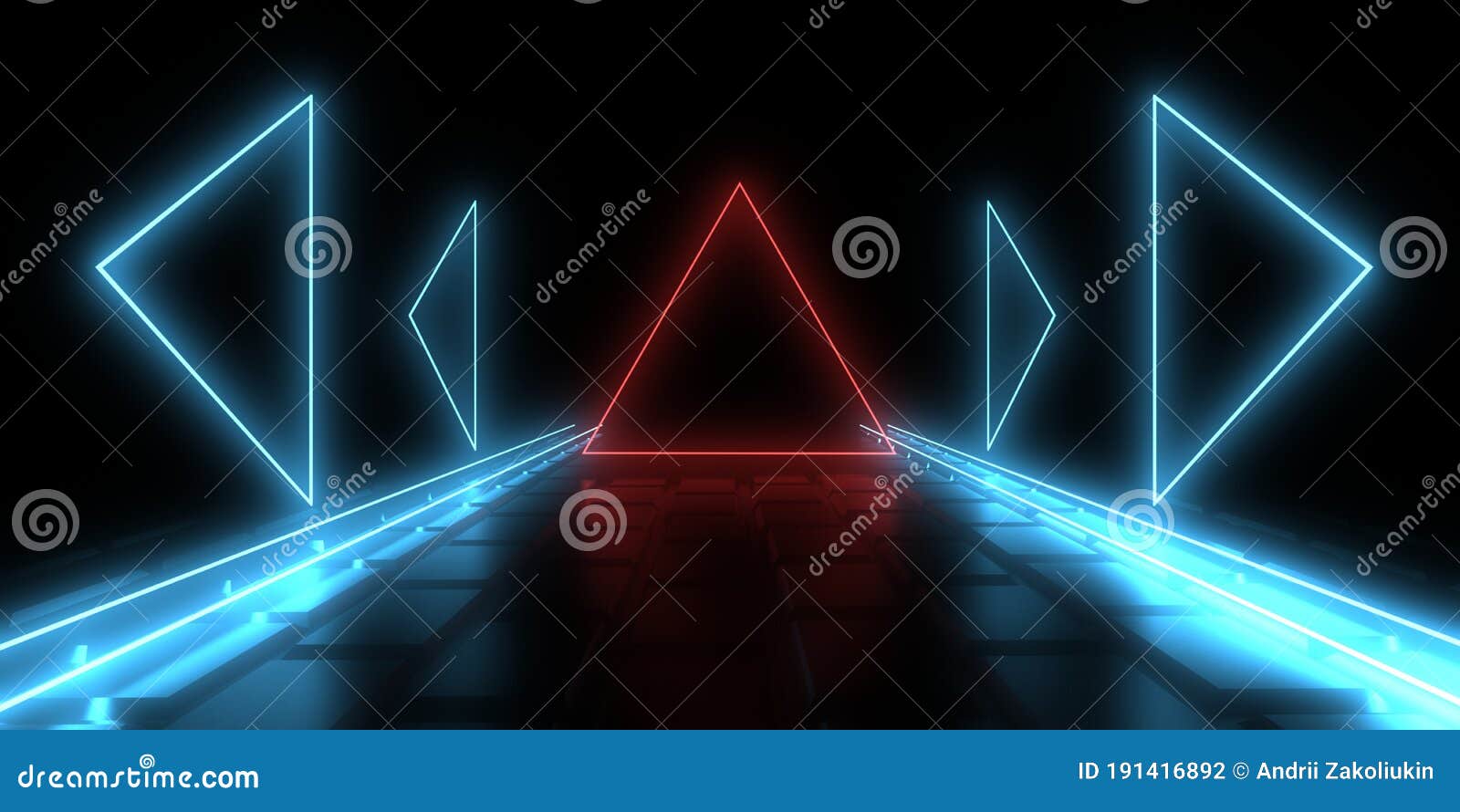 3d abstract background with neon lights. 3d 3