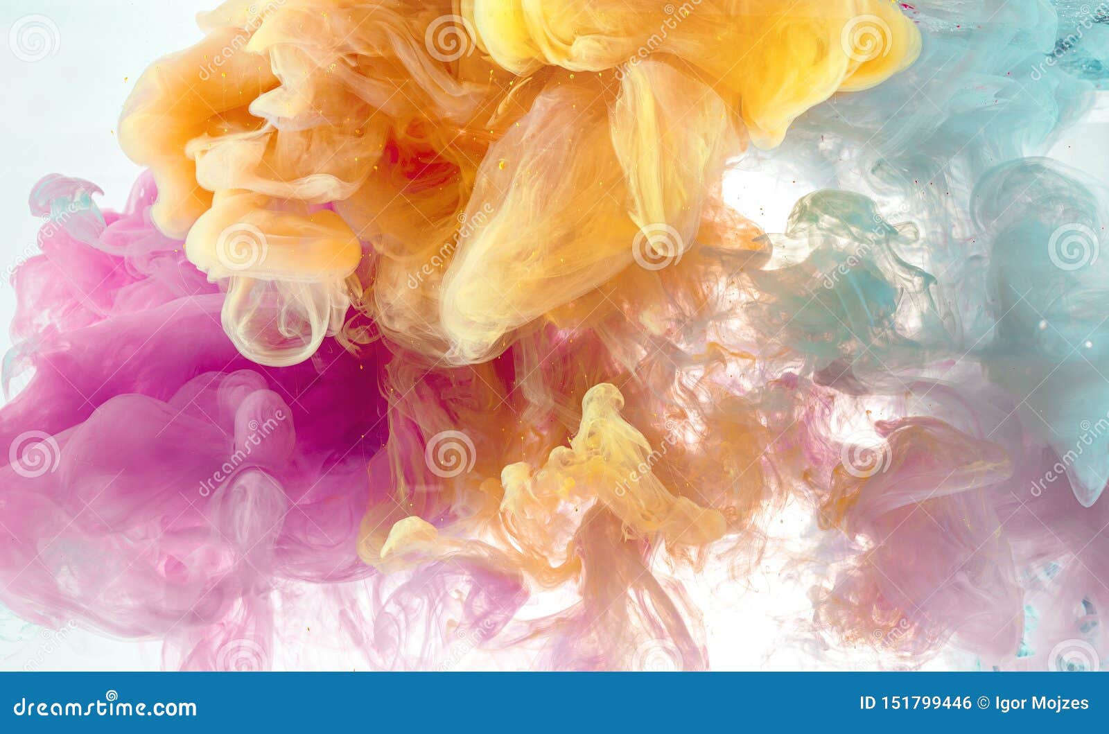 Ink in water isolated on white background. Rainbow of colors. Color  explosion Stock Photo - Alamy