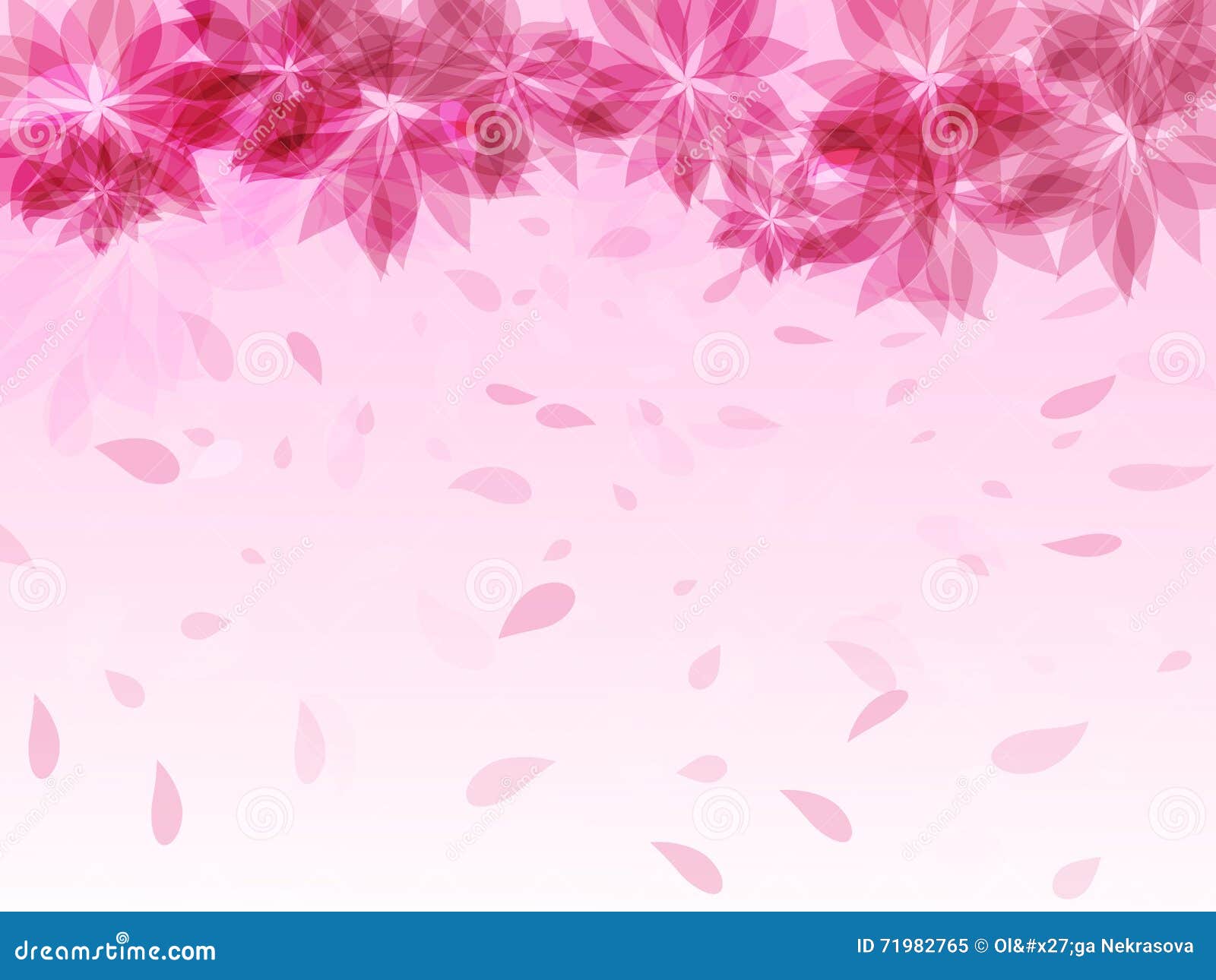 Abstract Background with Pink Flowers and Falling Petals Stock Vector -  Illustration of design, flower: 71982765