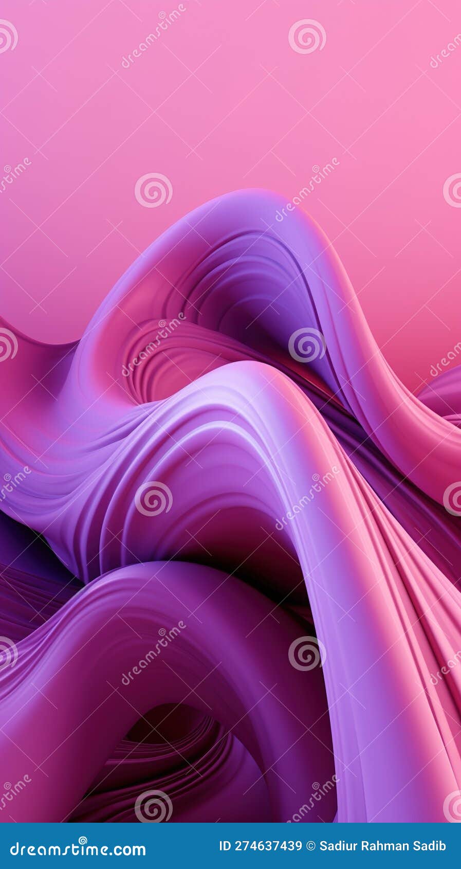 Abstract Background with Purple and Pink Wavy Lines. Stock Illustration