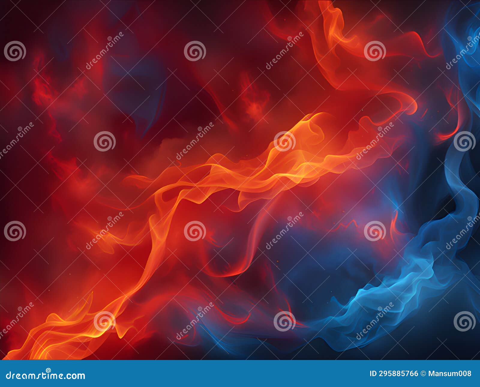 Abstract Background of Red and Blue Fire Stock Illustration