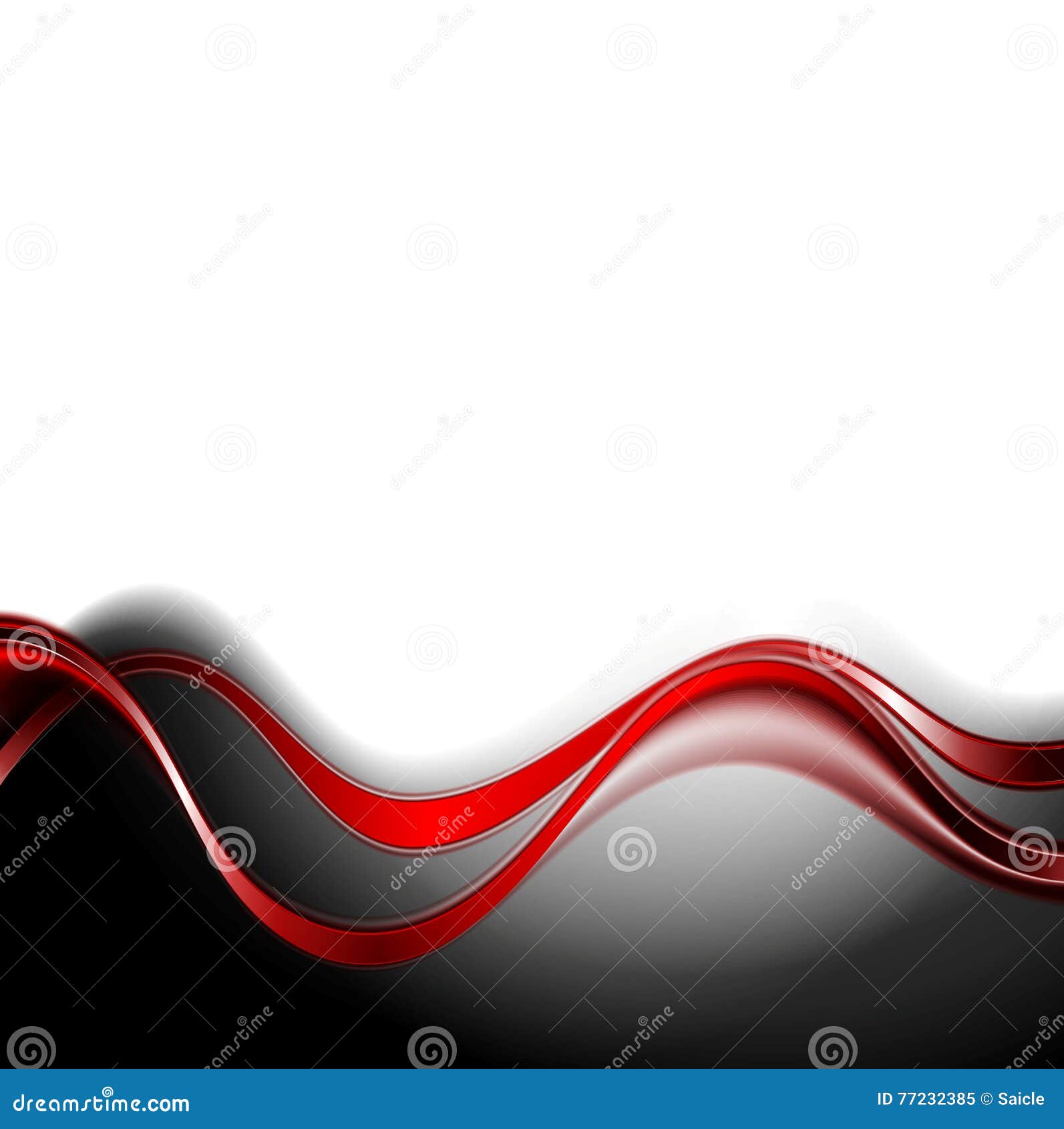 Abstract Background with Red Waves Stock Vector - Illustration of black