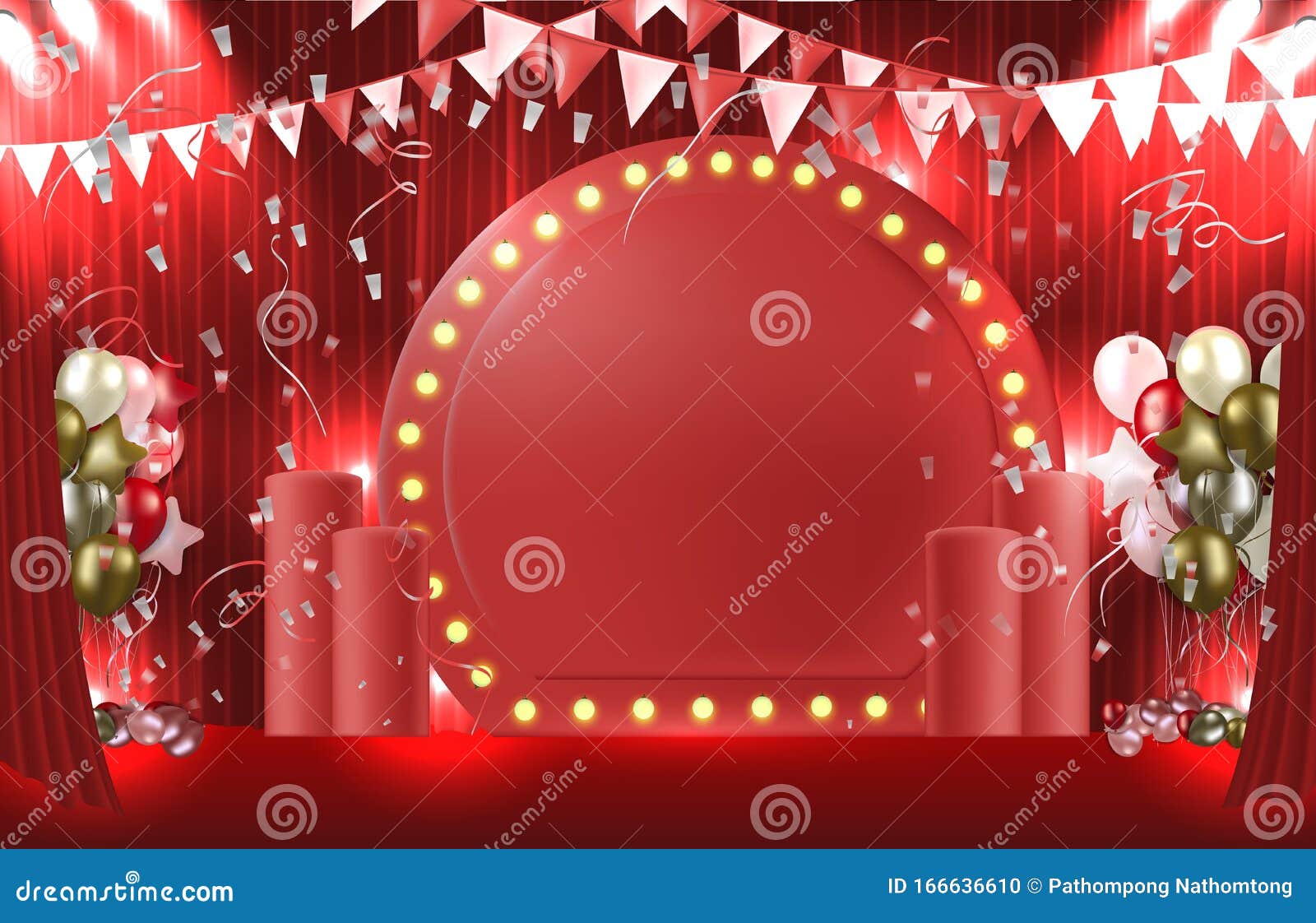 Background of Romantic Red Background, Wedding Celebration Concept