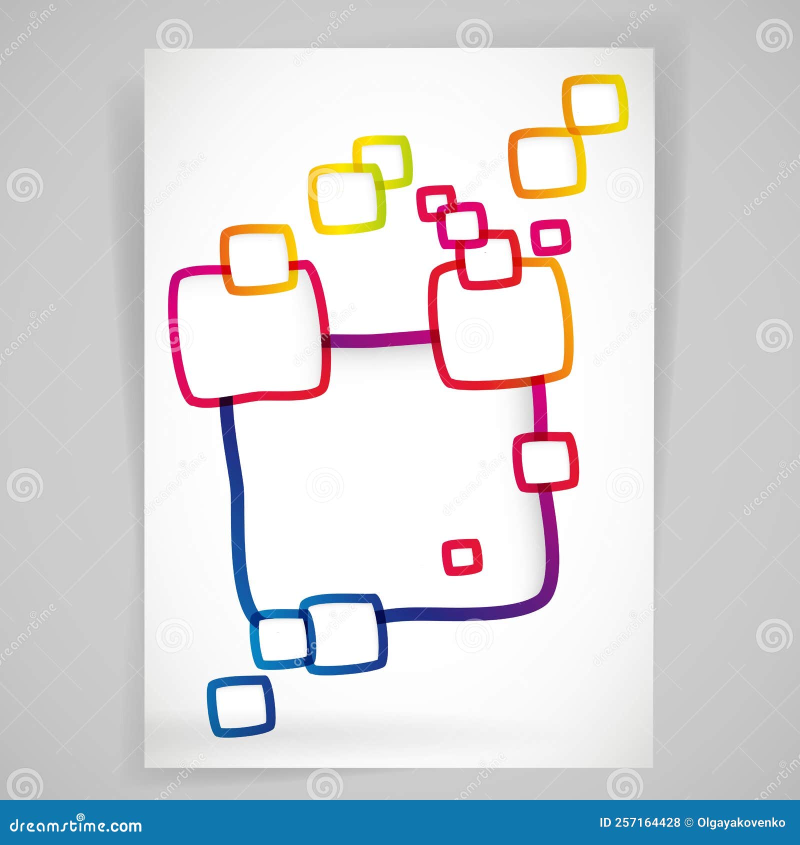 Abstract Background with Rounded Frames, Digital Graphic Stock Vector