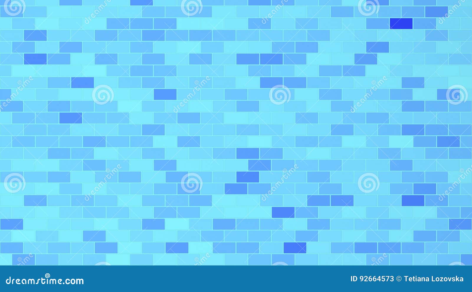 Abstract Background in Sky Blue and Navy Blue Tones in Brick Wall Style