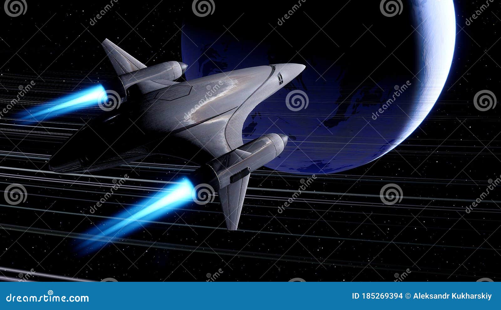 Spaceship Flies Near Exoplanet, Spaceship of the Future in Space, Ufo,  Spaceship in Space 3d Render Stock Illustration - Illustration of ship,  fantasy: 185269394