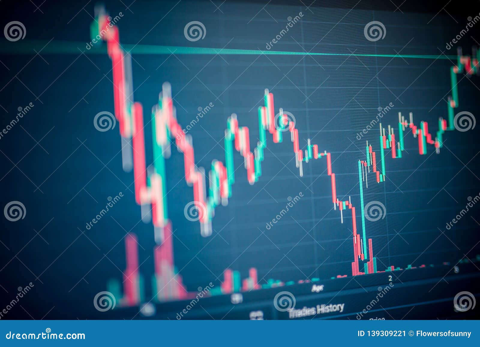 Abstract Background Of Stock Market Graph And Money Movement Sell - 