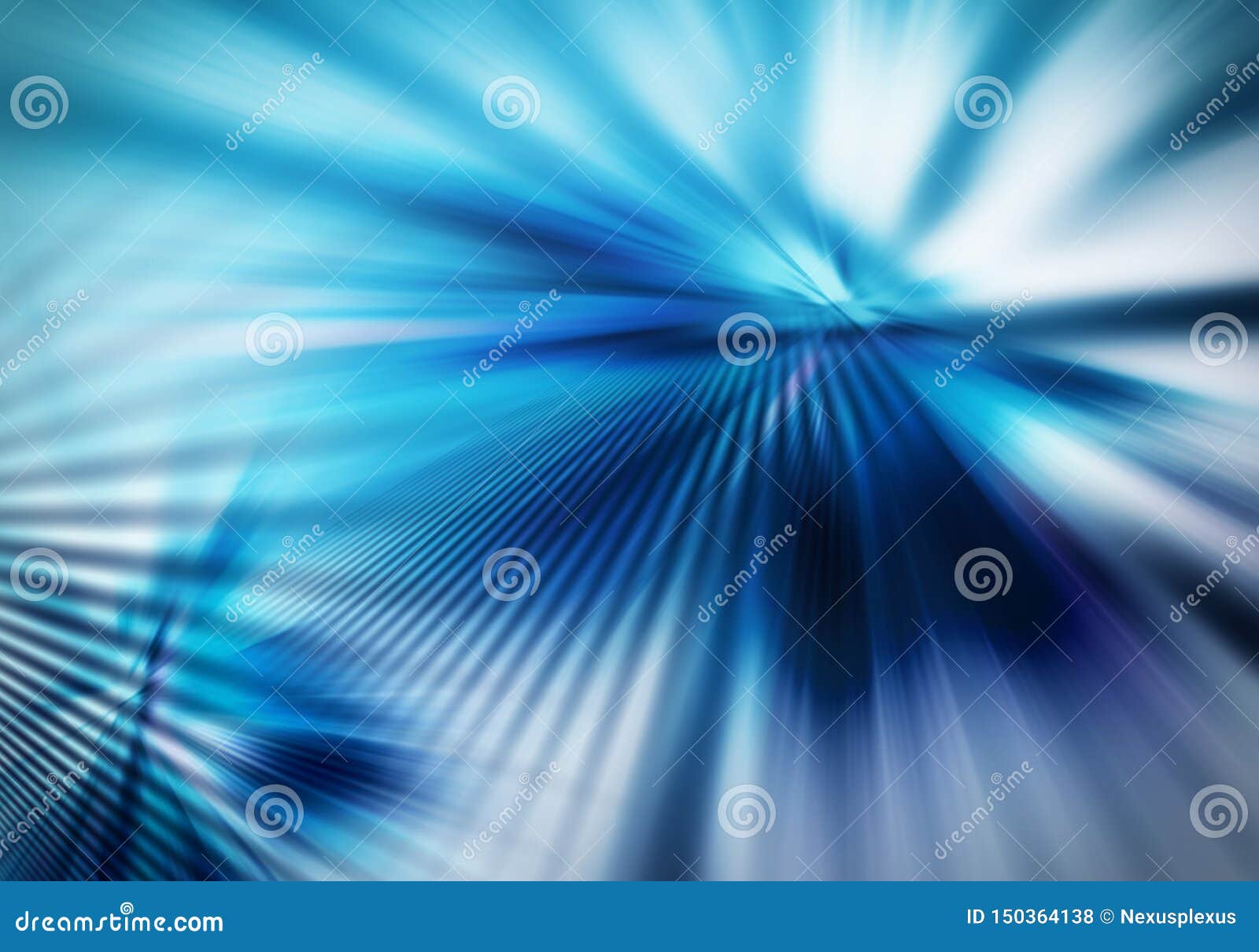 abstract background with straight rays of spreading light in blue colour