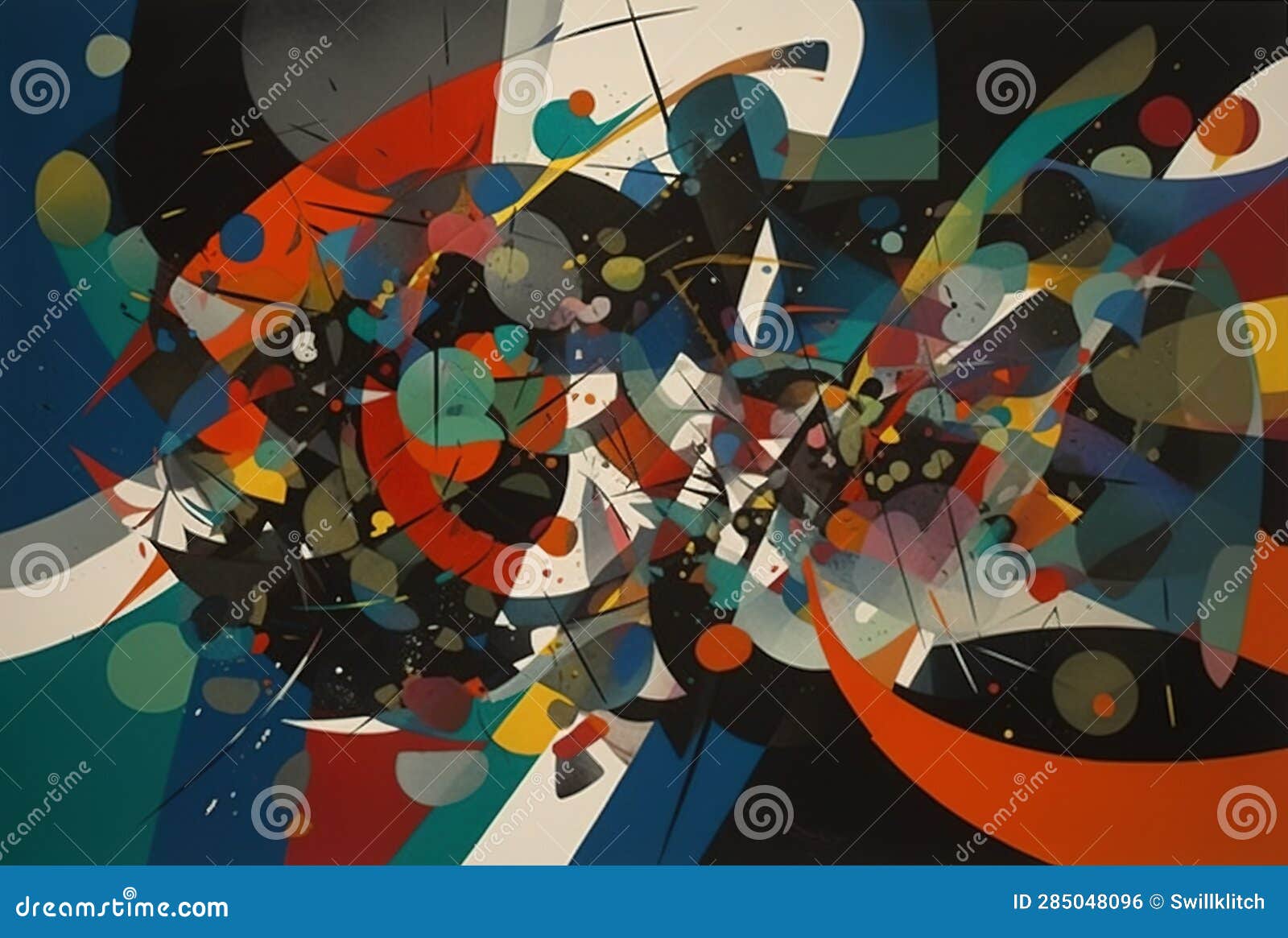 abstract background in the style of expressionism, modern and bauhaus. artistic abstraction with colorful circles and