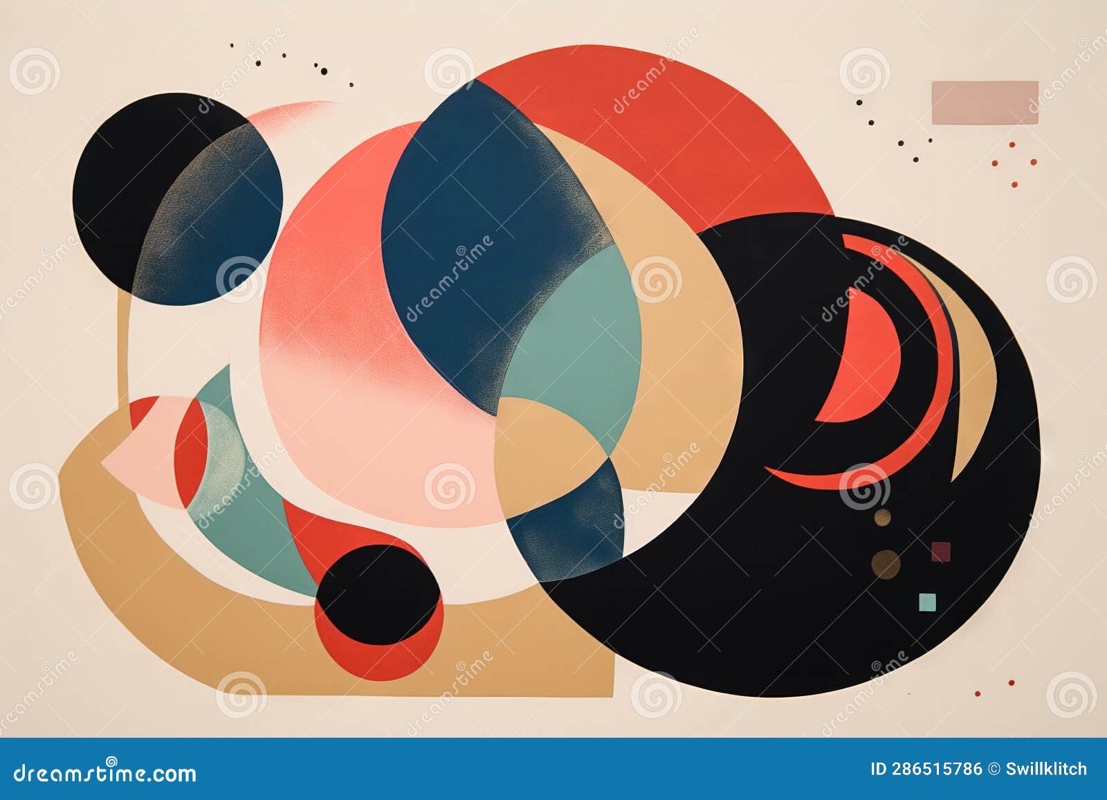 abstract background in the style of expressionism, modern and bauhaus. artistic abstraction with colorful circles and